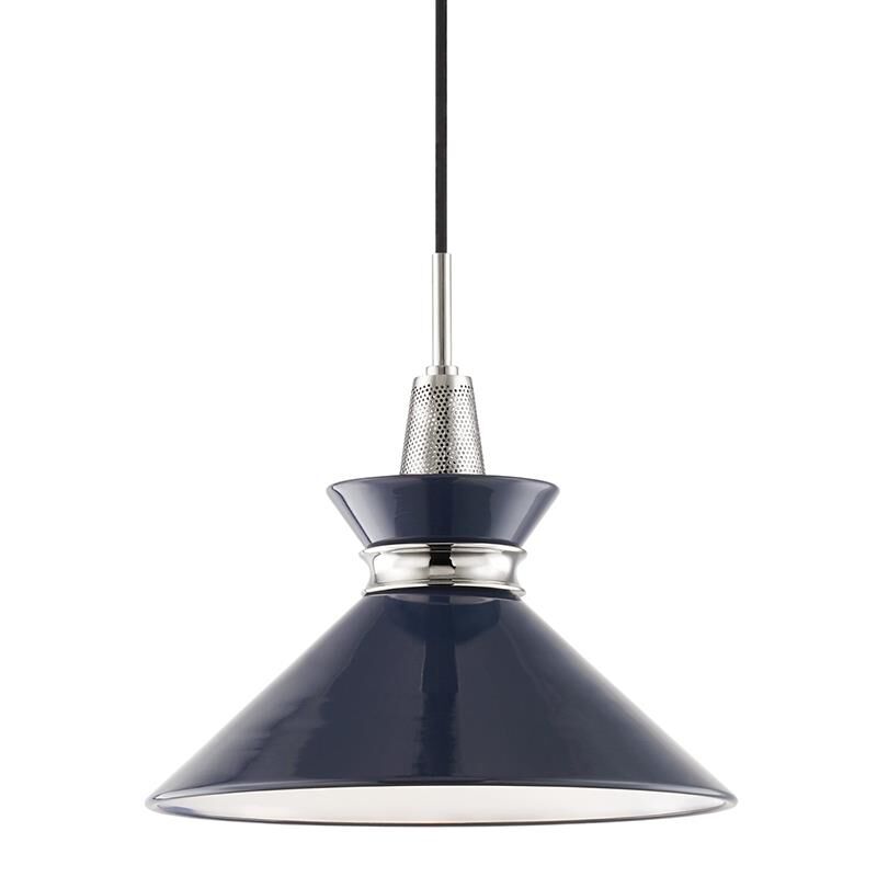 Shown in Polished Nickel-Navy finish and Navy Metal shade