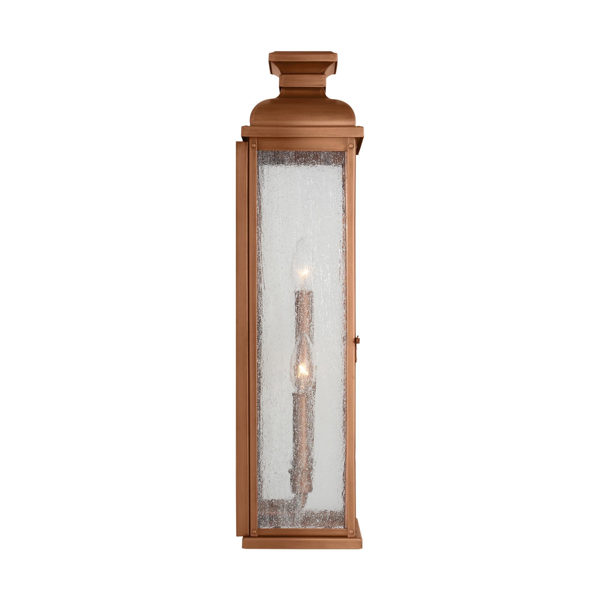 Shown in Natural Copper finish and Clear Seeded glass