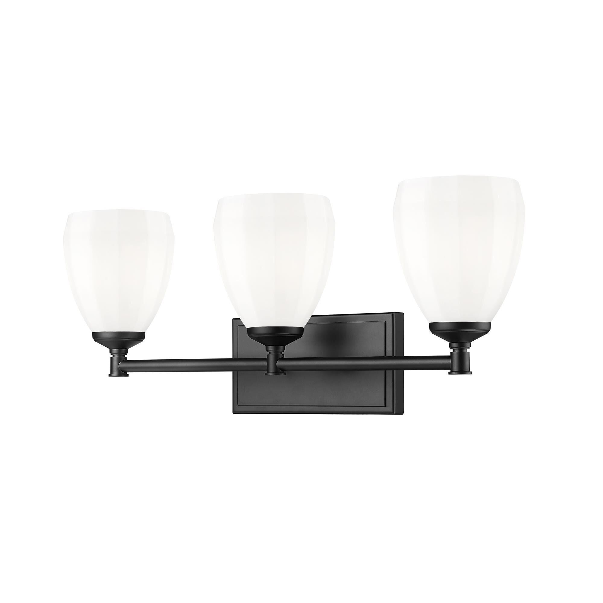 Shown in Matte Black finish and Matte Opal glass and Matte Opal shade