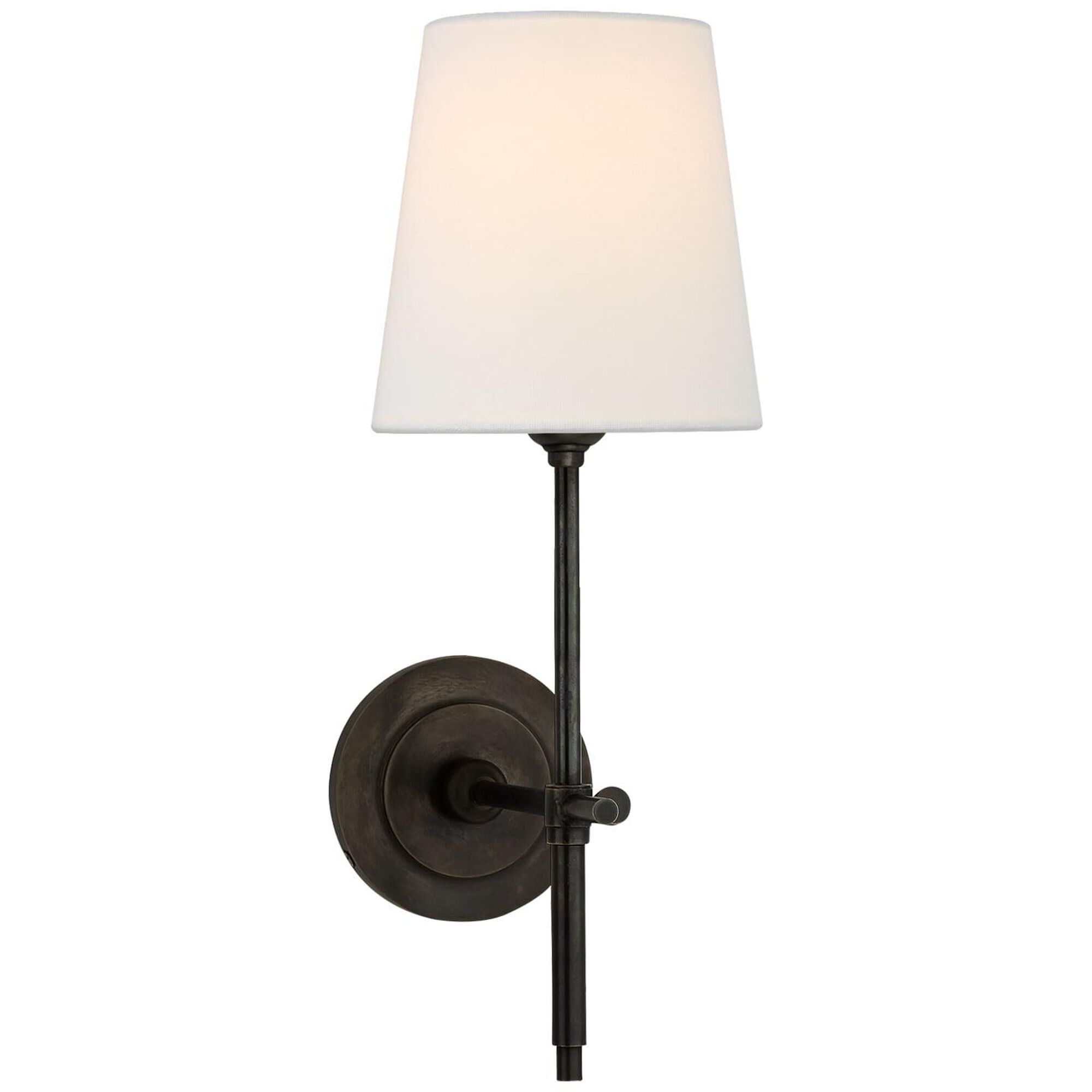 Shown in Bronze finish and Linen shade