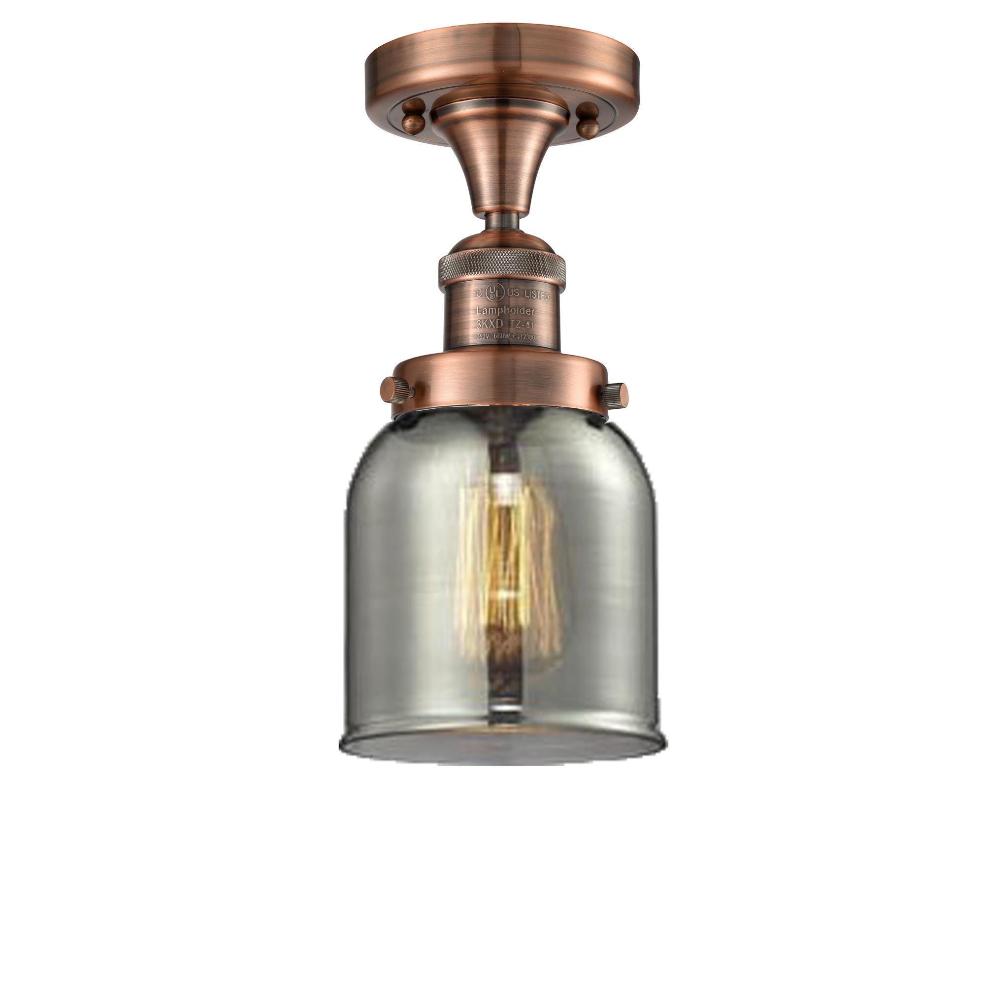 Shown in Antique Copper finish and Plated Smoked glass