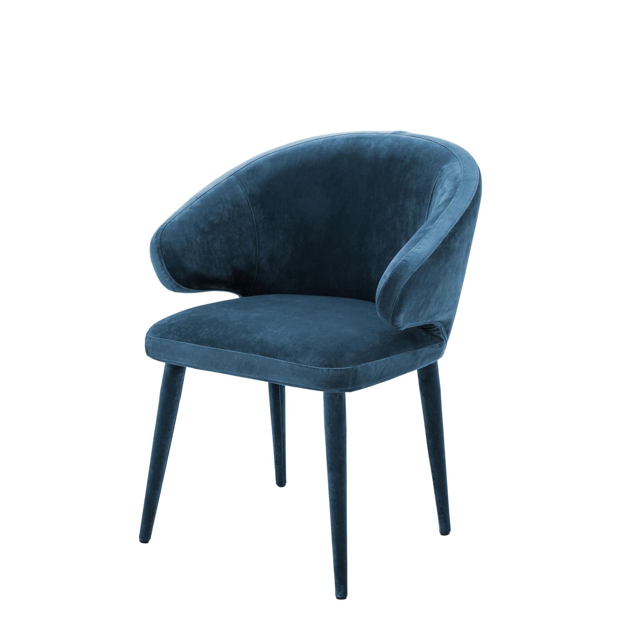 Shown in Roche Teal Blue Velvet | Upholstered Legs finish