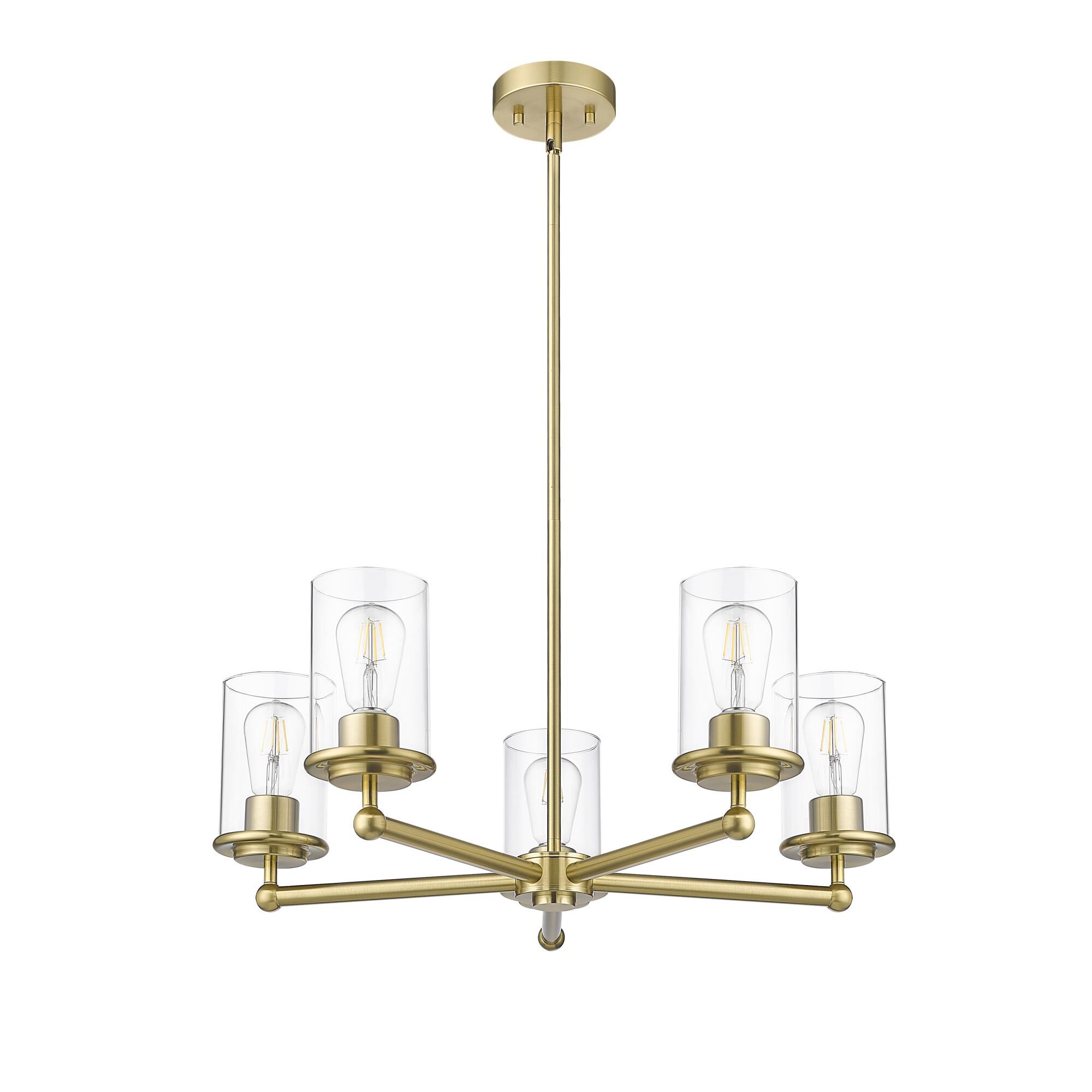 Shown in Luxe Gold finish and Clear glass
