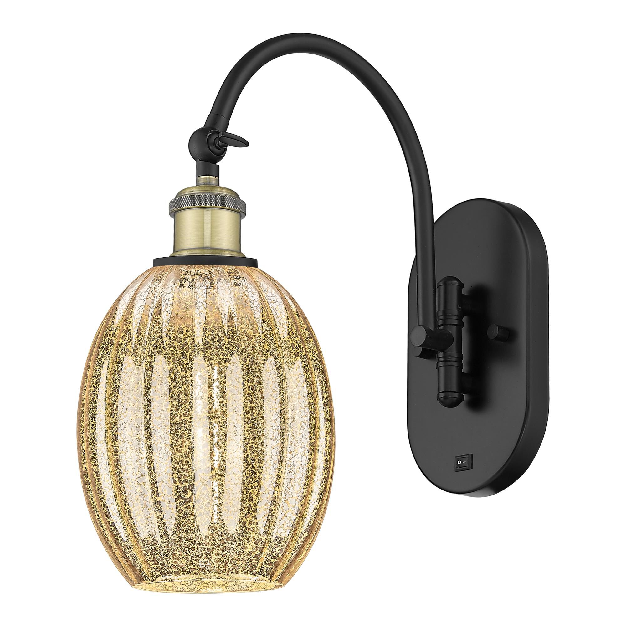 Shown in Black Antique Brass finish and Mercury glass