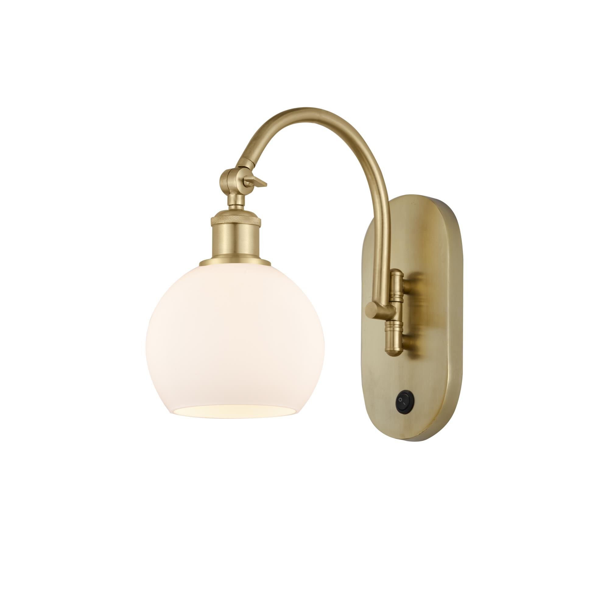 Shown in Satin Gold finish and Cased Matte White glass