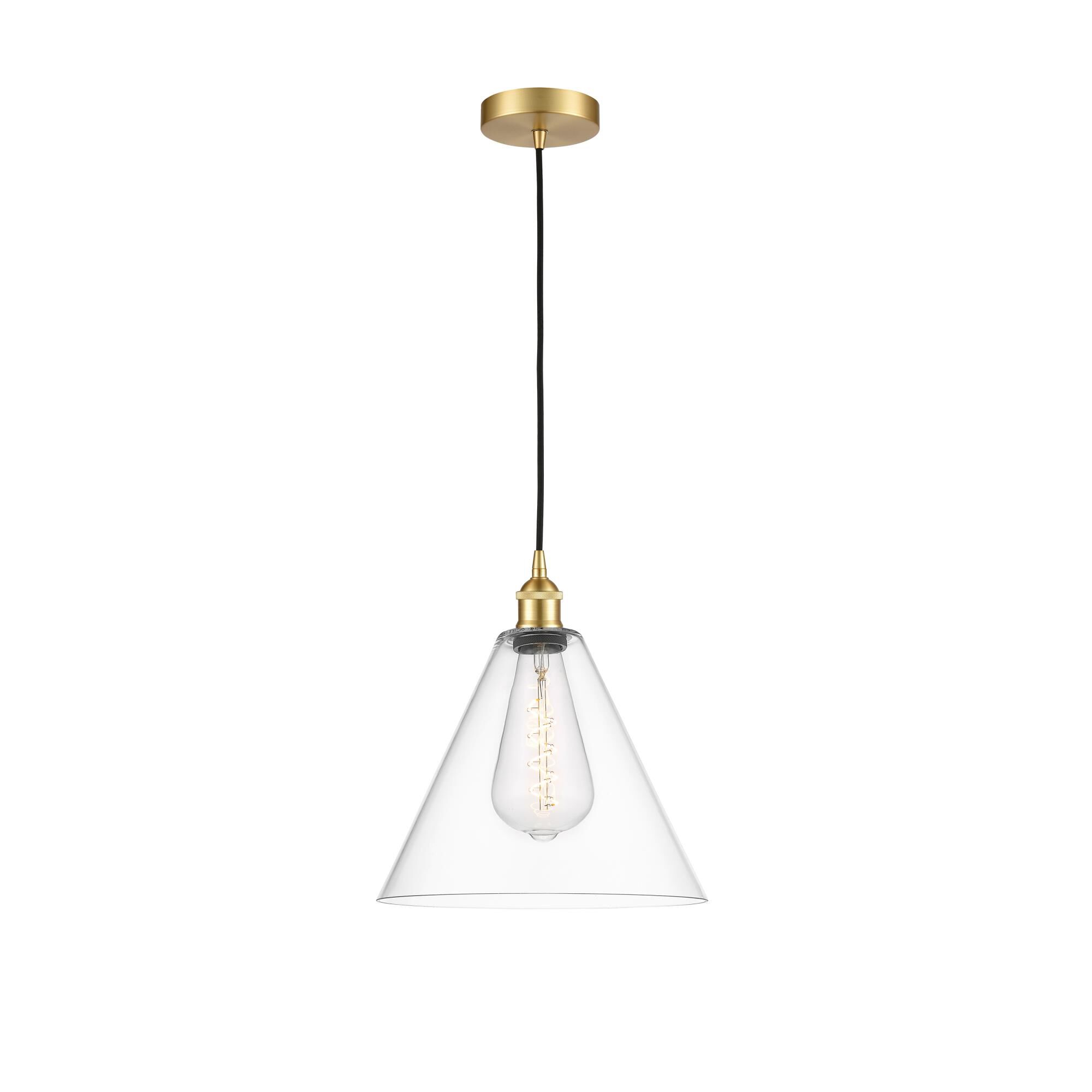 Bruno Marashlian Edison Glass Cone 12 Inch Mini Pendant by Innovations Lighting