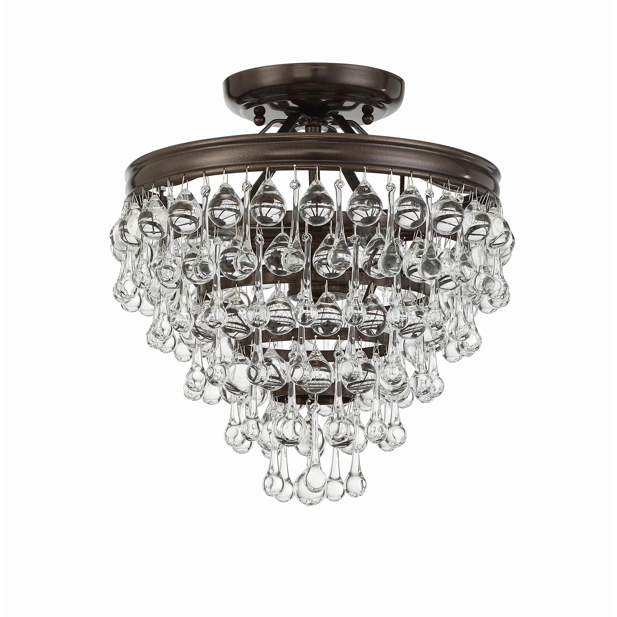 Shown in Vibrant Bronze finish and Clear Glass Drops crystal