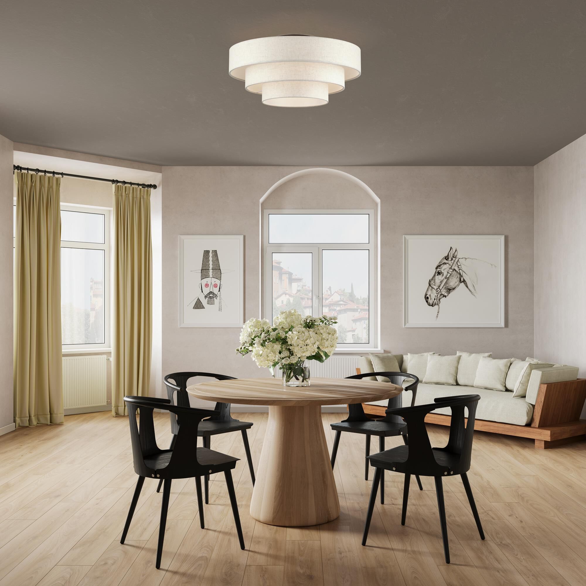 Manorwood 28 Inch Semi Flush Mount by Livex Lighting