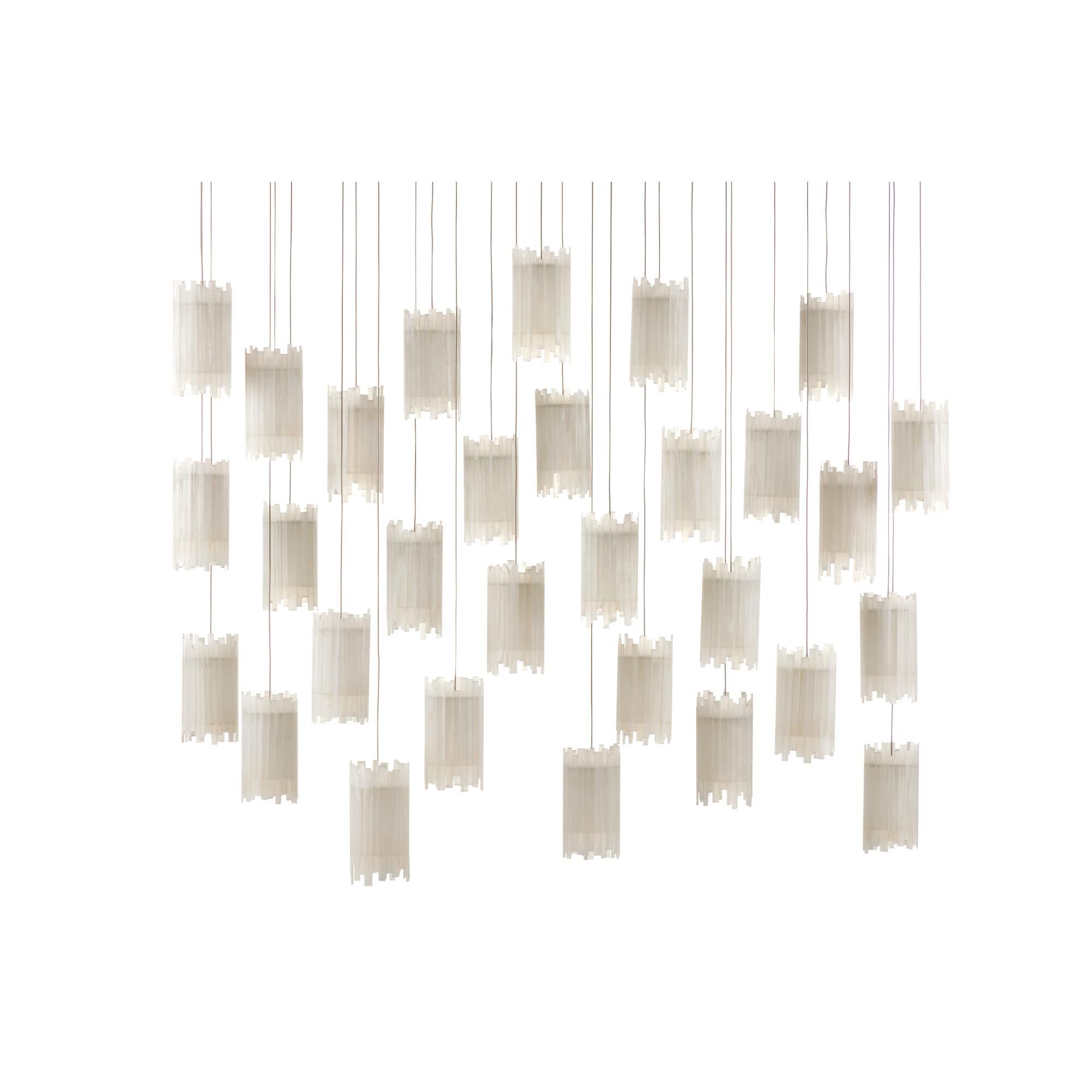 Shown in Natural/Painted Silver finish and Selenite/Frosted Glass shade