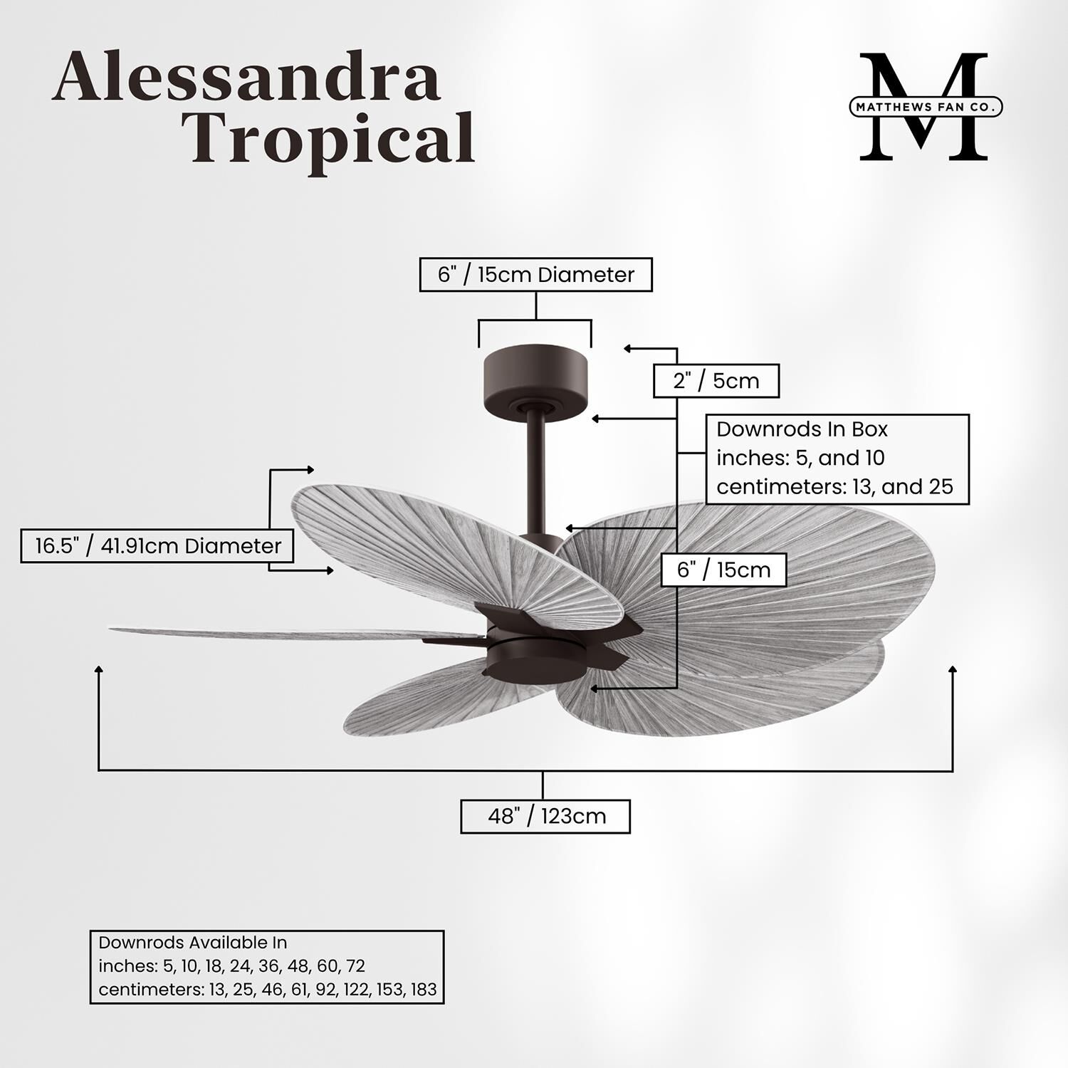 Alessandra Tropical 48 Inch Ceiling Fan by Matthews Fan Company