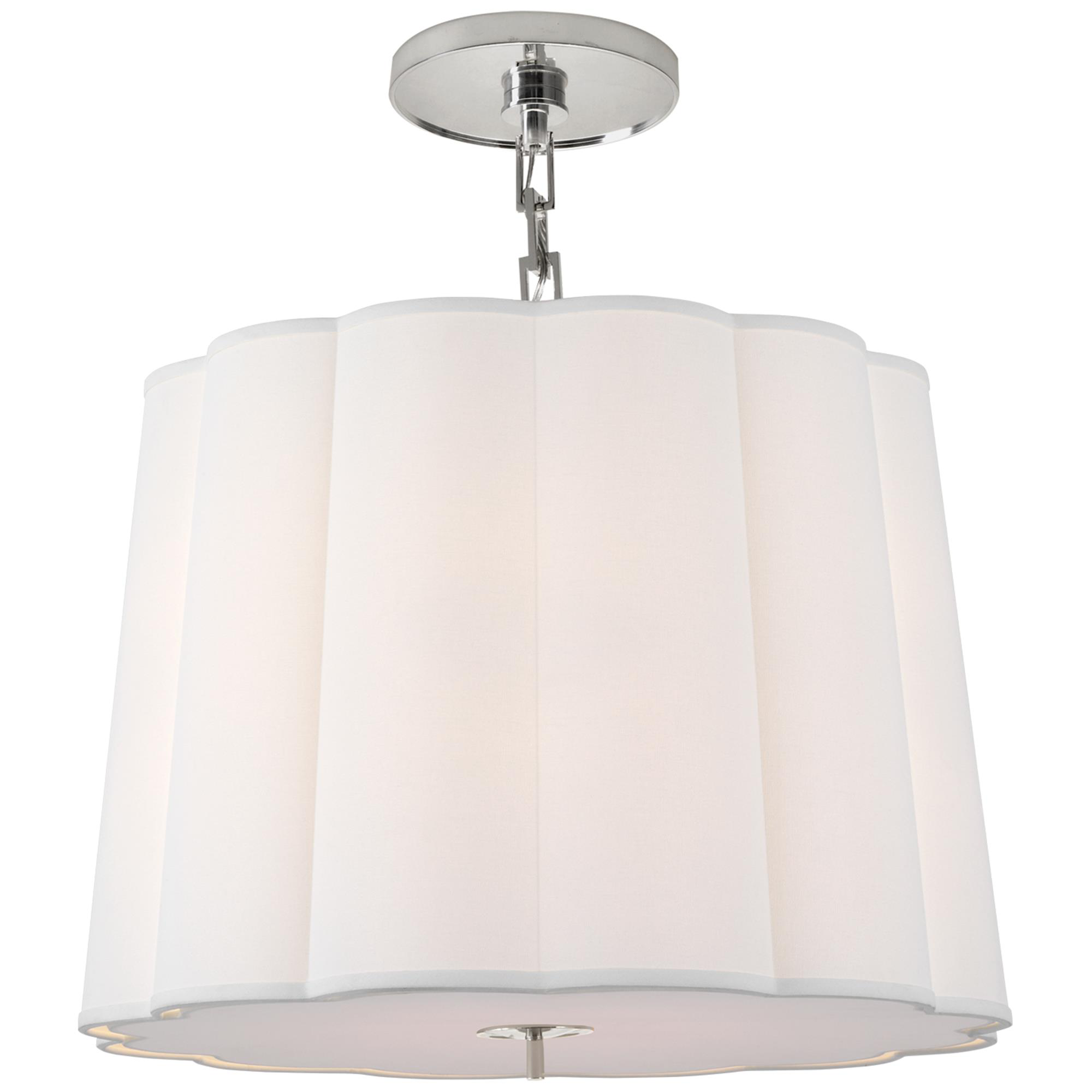 Shown in Soft Silver finish and Linen shade
