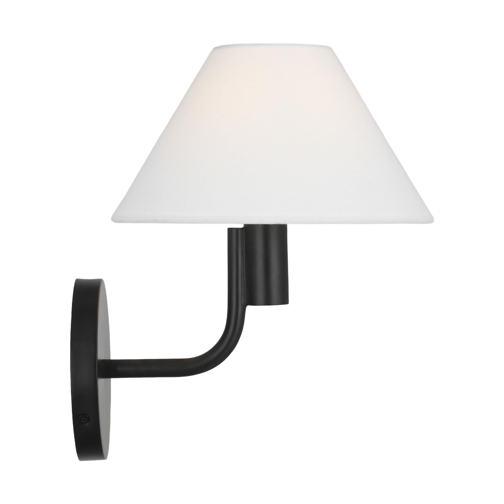 Shown in Aged Iron finish and White Linen shade