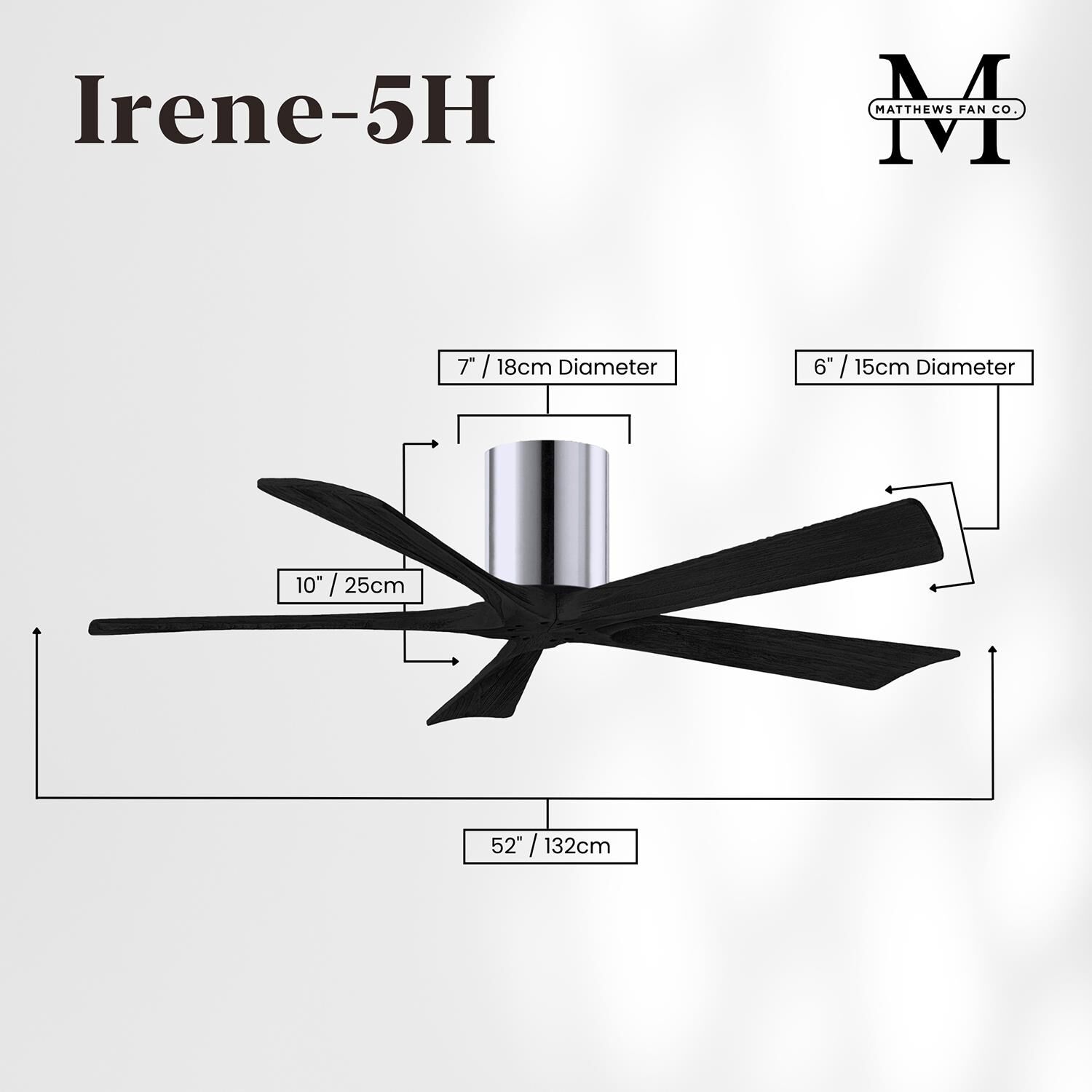 Irene 52 Inch Flush Mount Fan by Matthews Fan Company