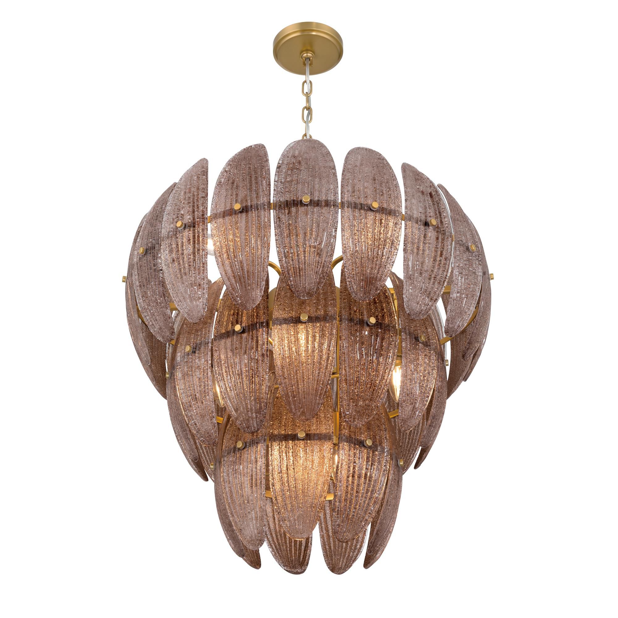 Shown in Legacy Brass finish and Brown Textured shade