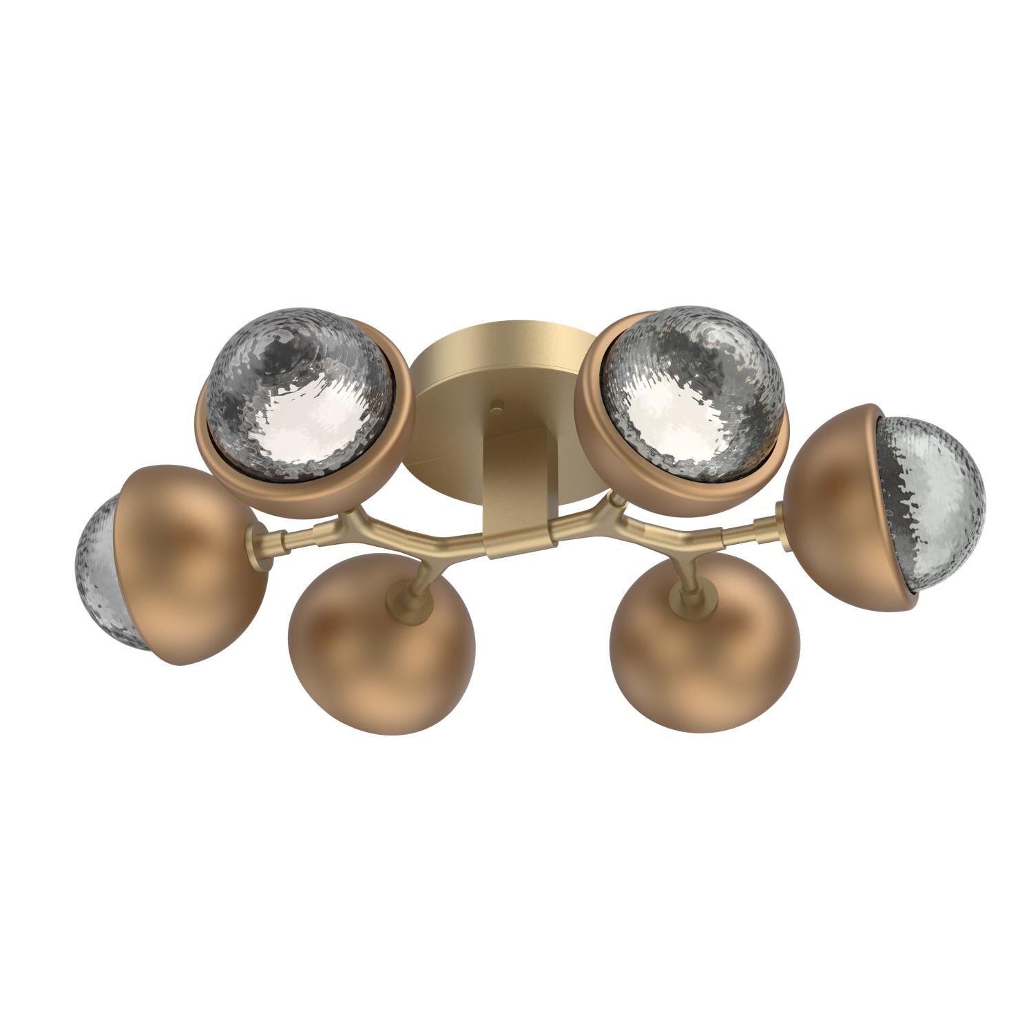 Shown in Gilded Brass finish and Smoke glass and Novel Brass accent