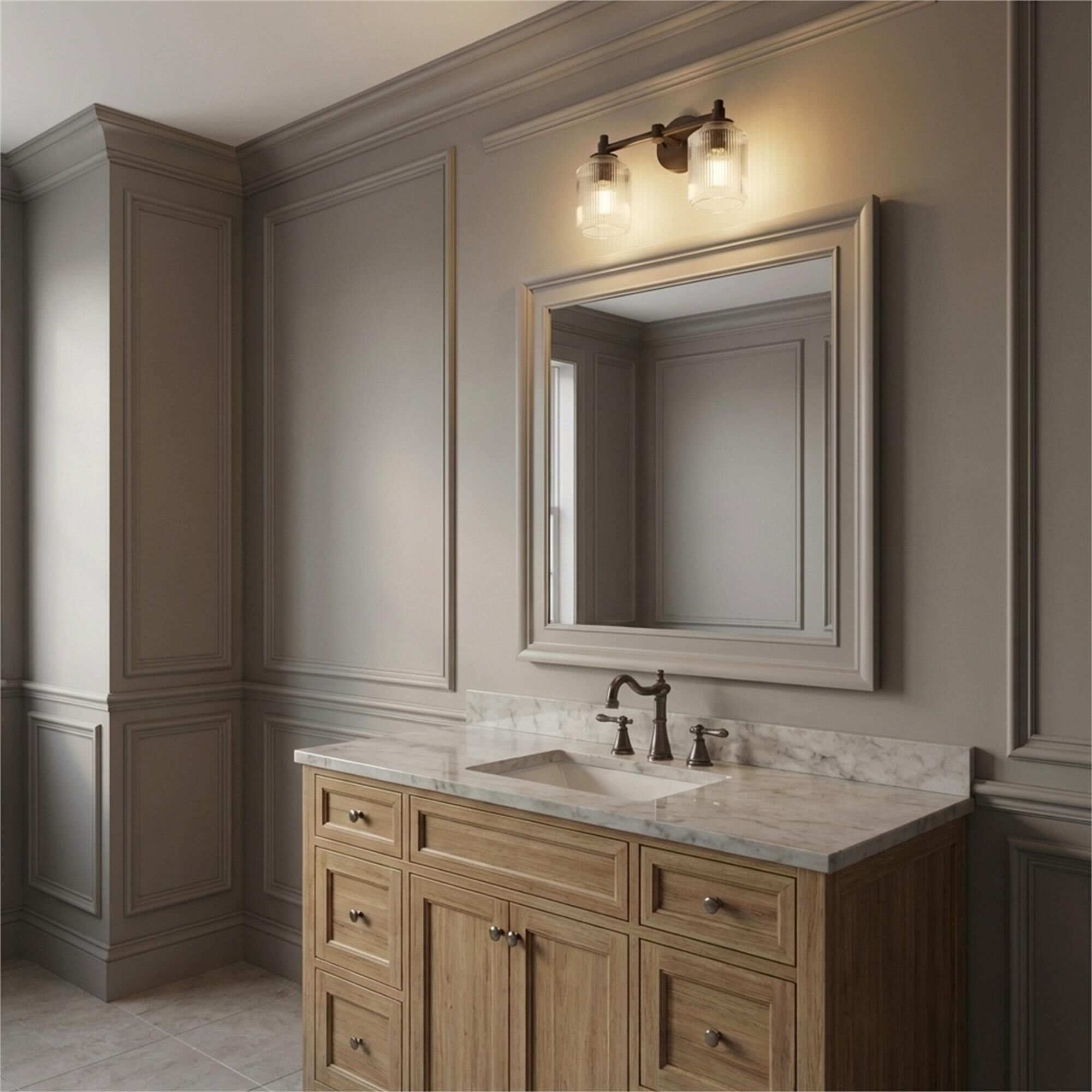 Chapman & Myers Barstow 15 Inch 2 Light Bath Vanity Light,