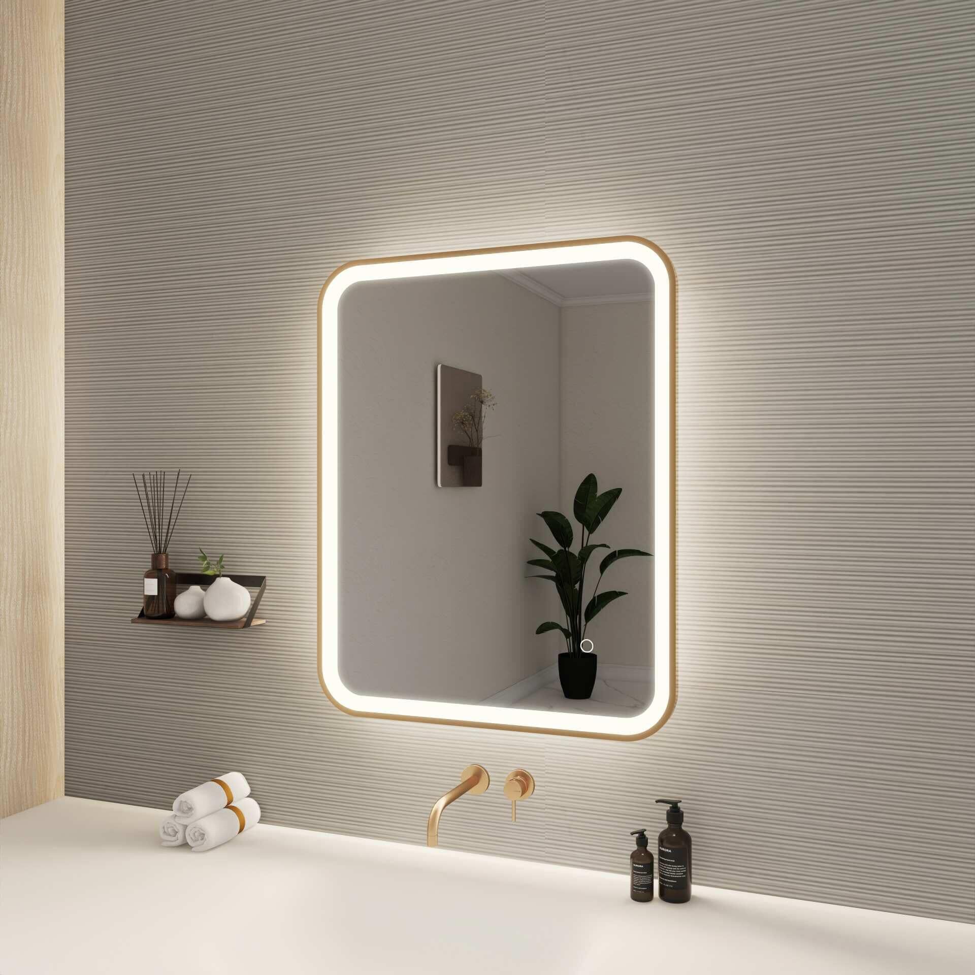 Harmoni 30 Inch Rectangular LED Lighted Mirror by Elegant Decor