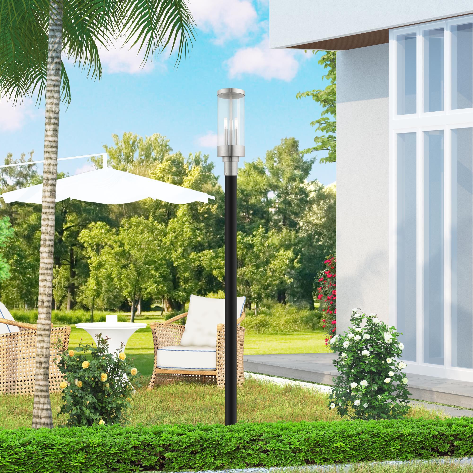 Hillcrest 20 Inch Tall 3 Light Outdoor Post Lamp by Livex Lighting