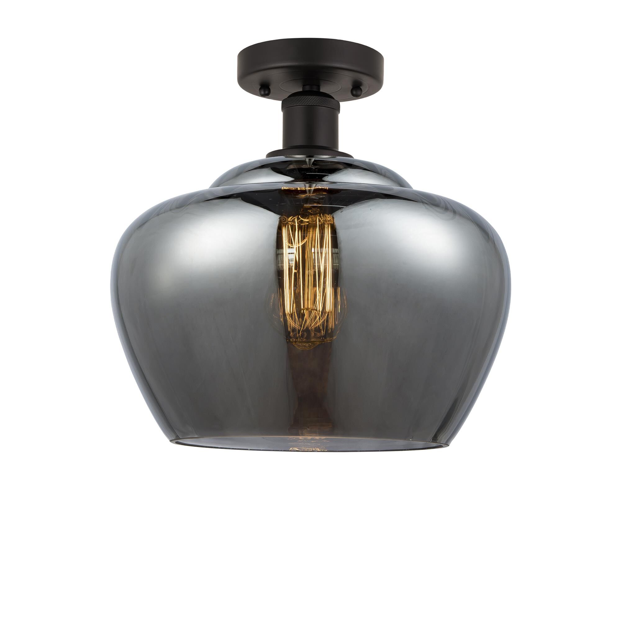 Shown in Oil Rubbed Bronze, Plated Smoke finish and Plated Smoke glass and Plated Smoke Glass shade