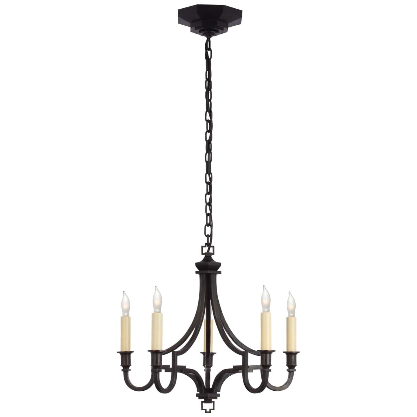 Chapman & Myers Mykonos 15 Inch 5 Light LED Mini Chandelier by Visual Comfort Signature Collection