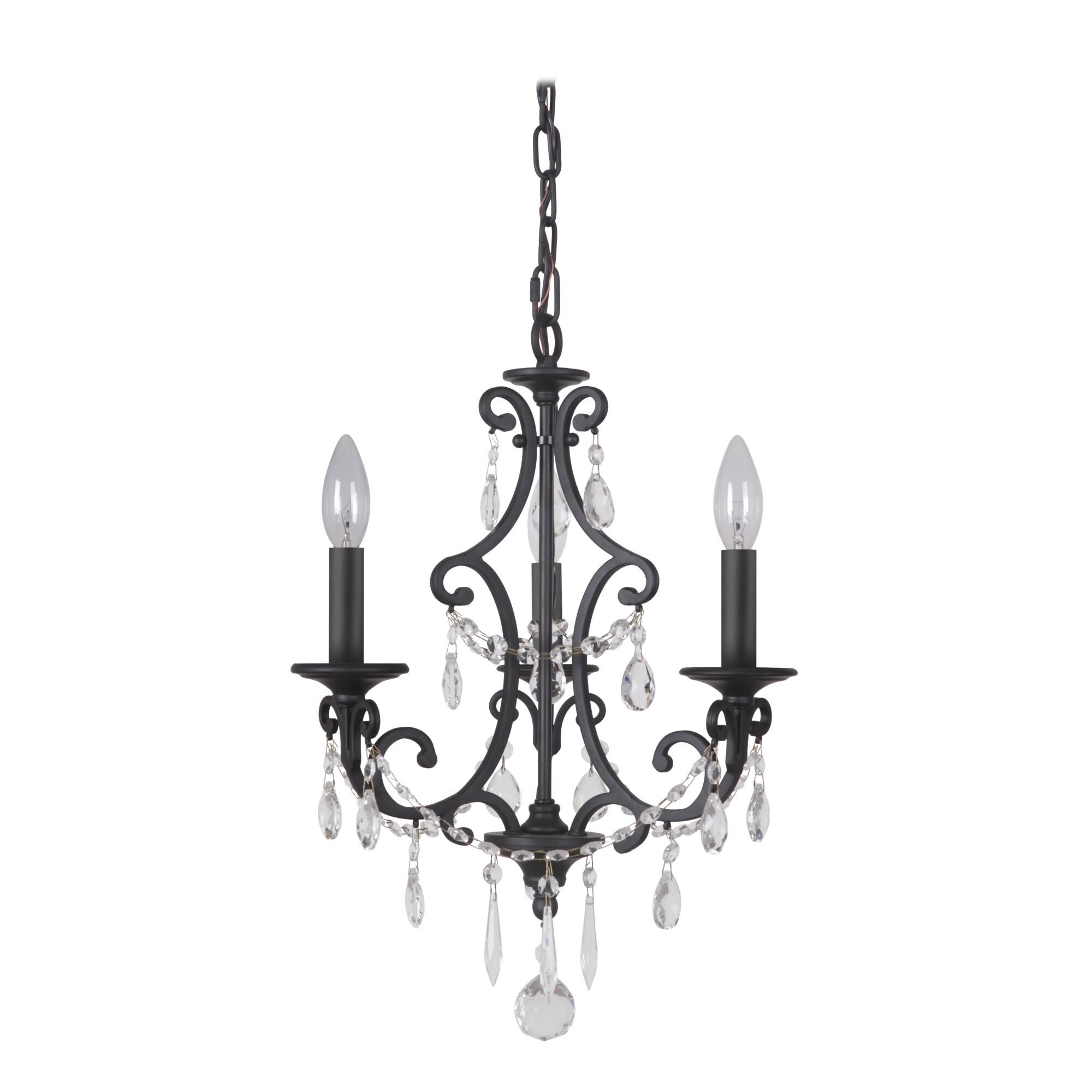 Shown in Matte Black finish and Clear crystal