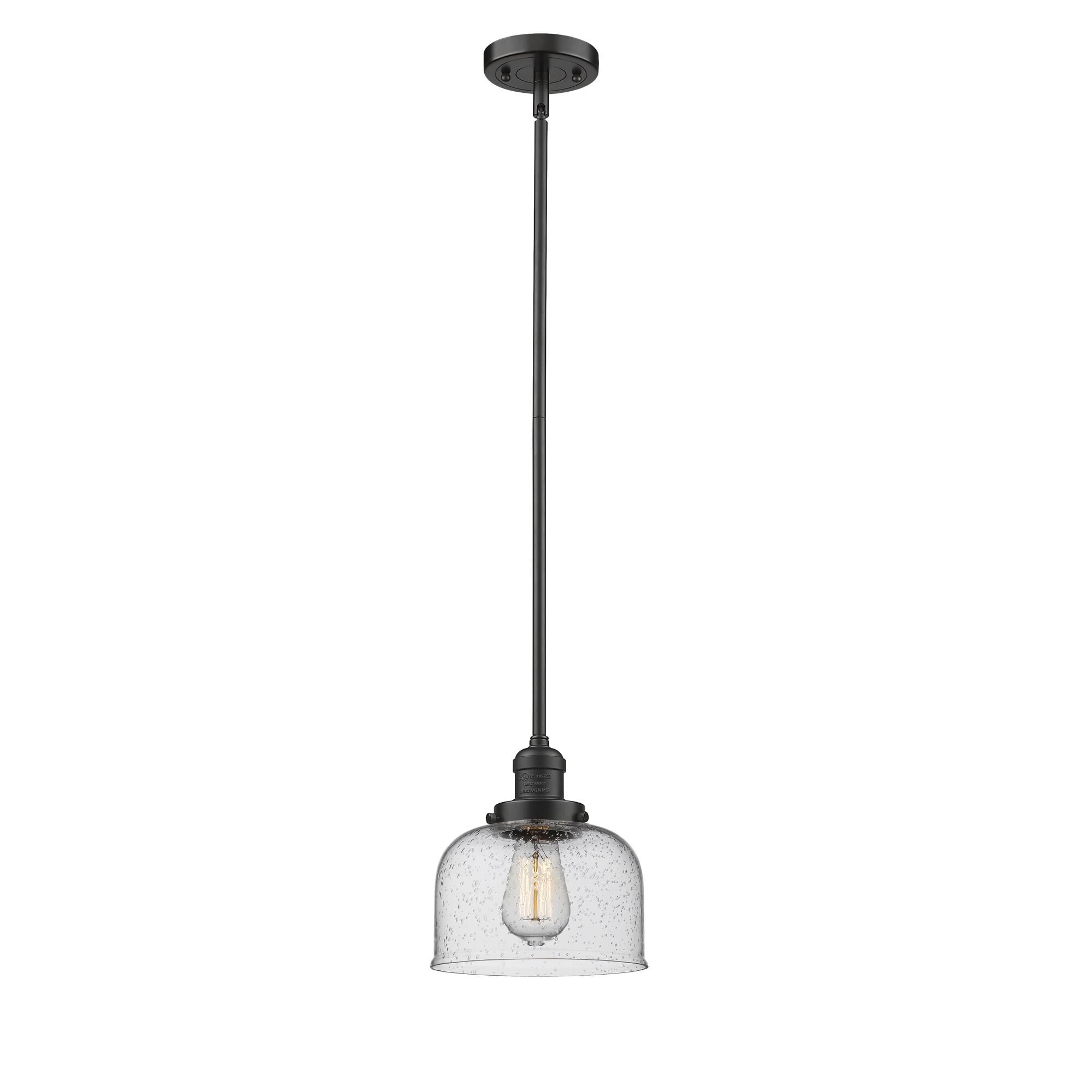 Shown in Oil Rubbed Bronze finish and Seedy glass