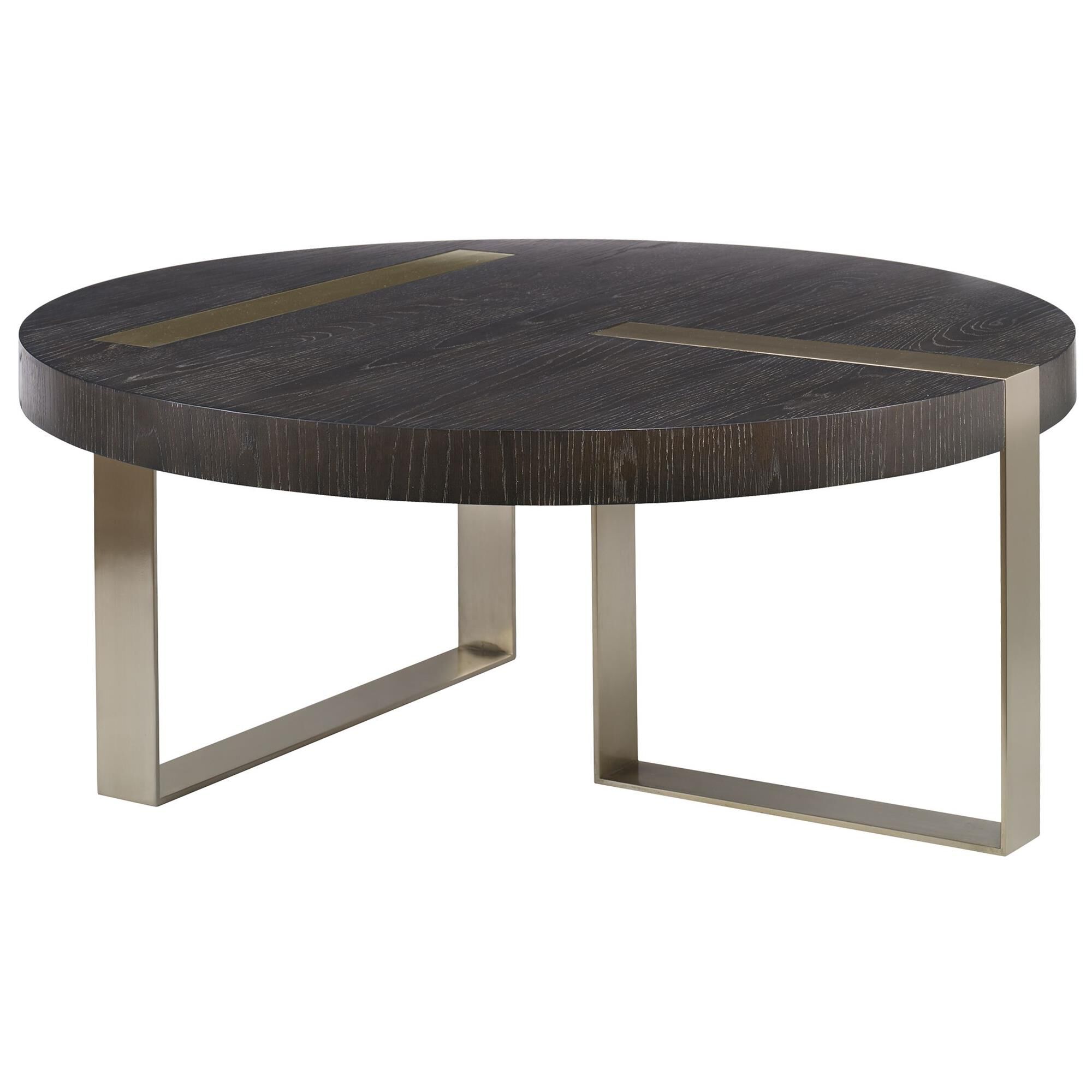 Shown in Sleek And Modern, This Coffee Table Showcases Linear Steel Accents Plated In A Brushed Pewter Accent finish