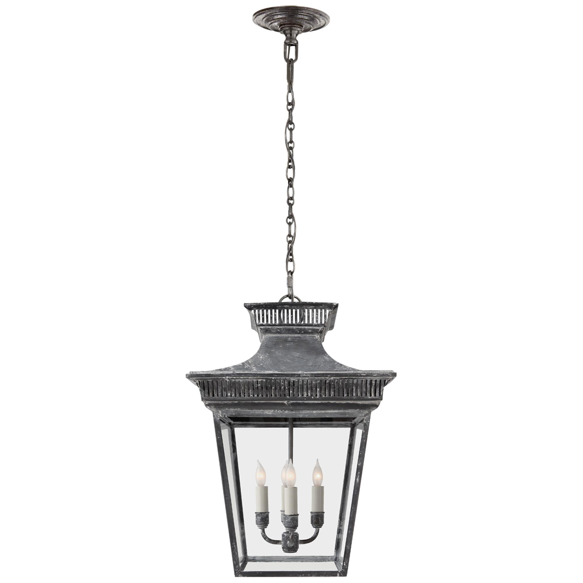 Shown in Weathered Zinc finish and Clear glass