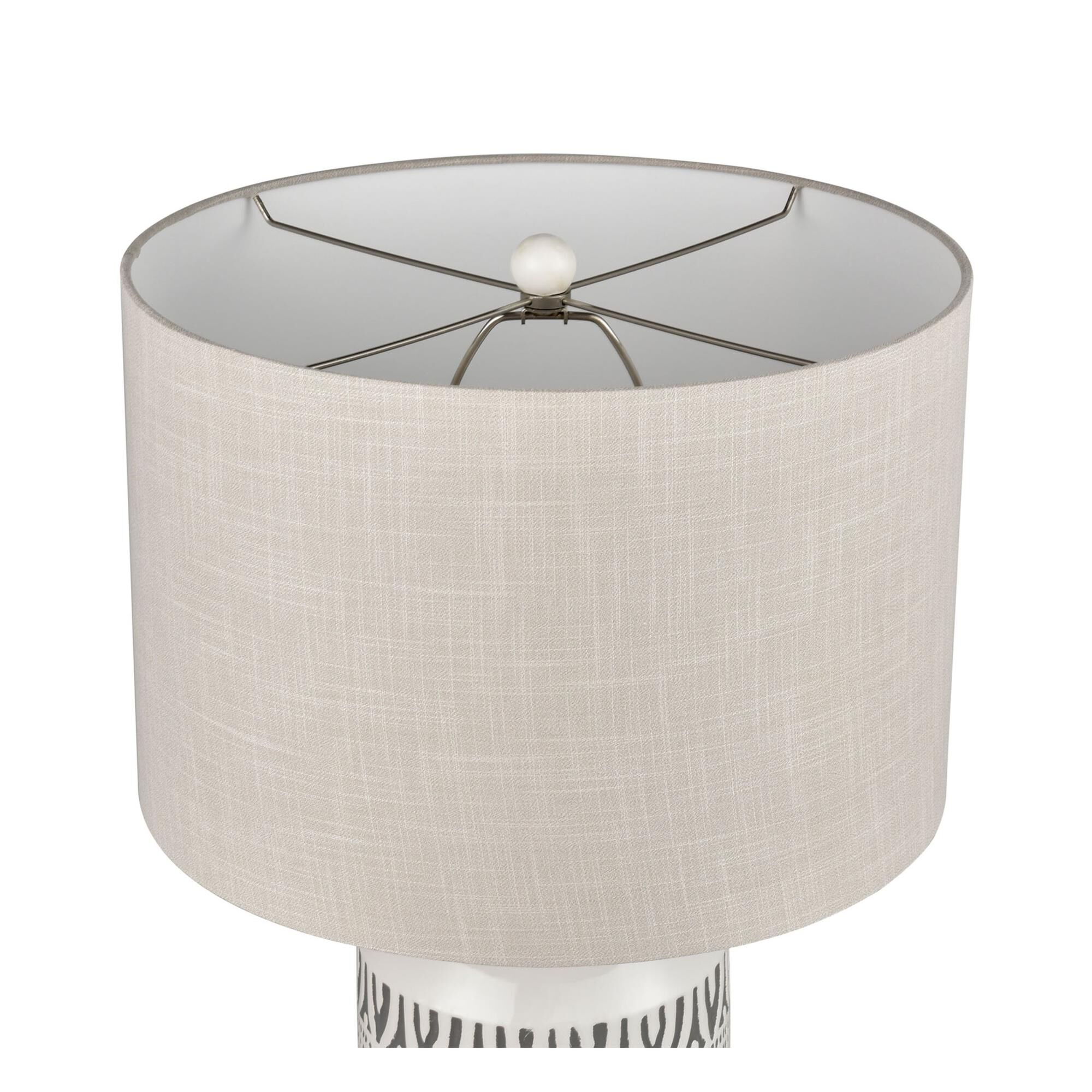 Shown in White finish and Off-White Drum Fabric Hardback shade