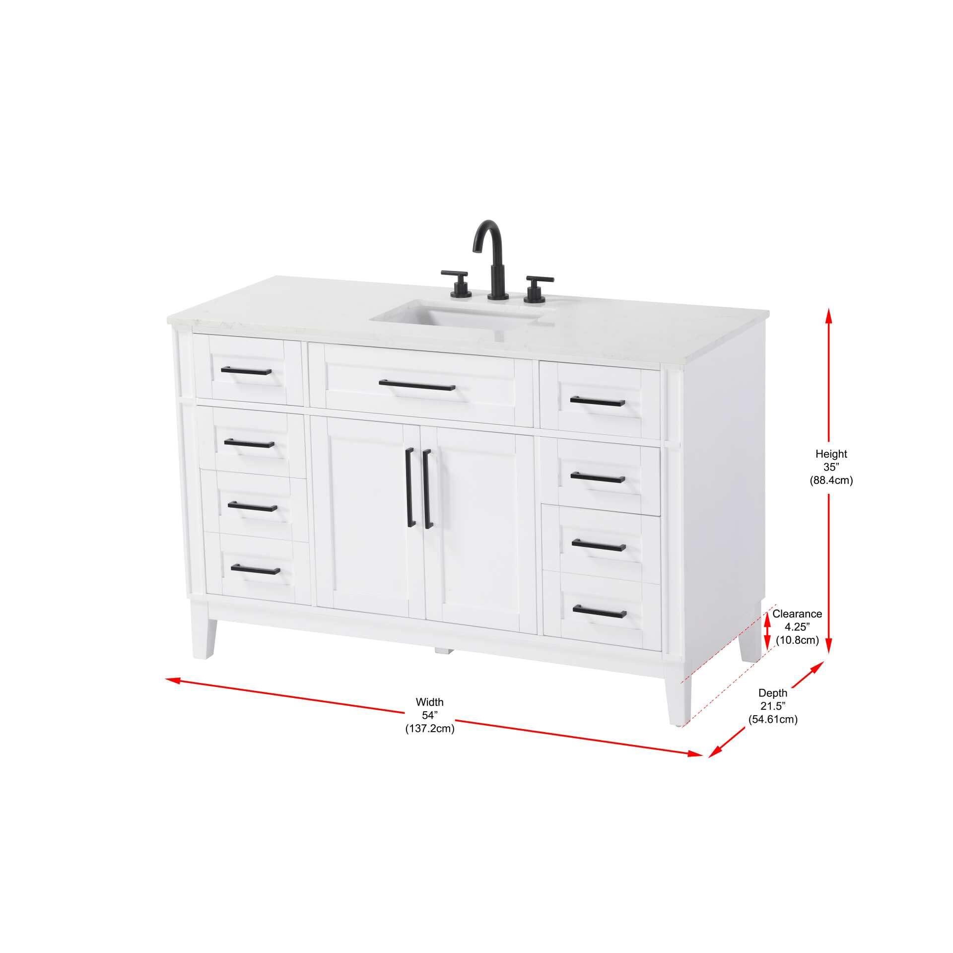 Virginia 54 Inch Bath Vanity by Elegant Decor