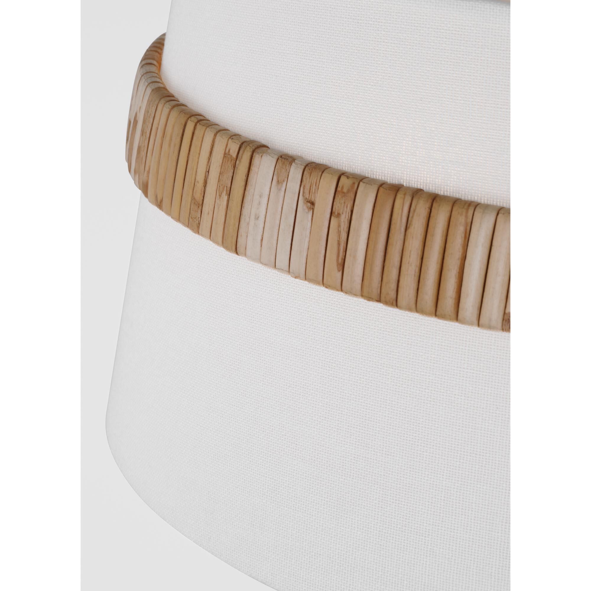 Shown in Rattan finish and White Linen shade