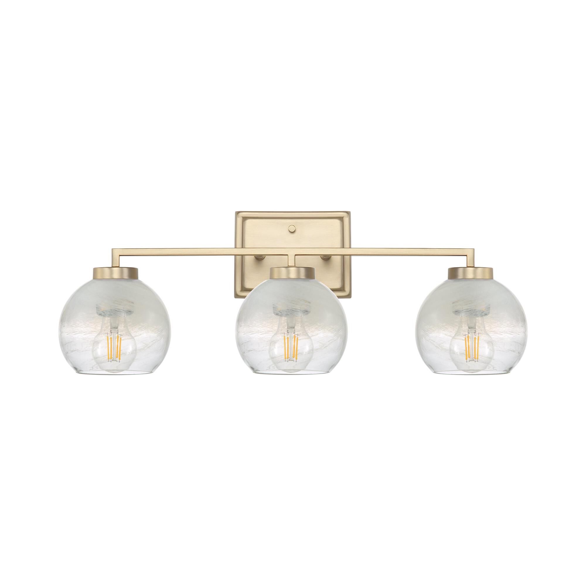 Shown in Brushed Champagne Bronze finish and Alabaster shade