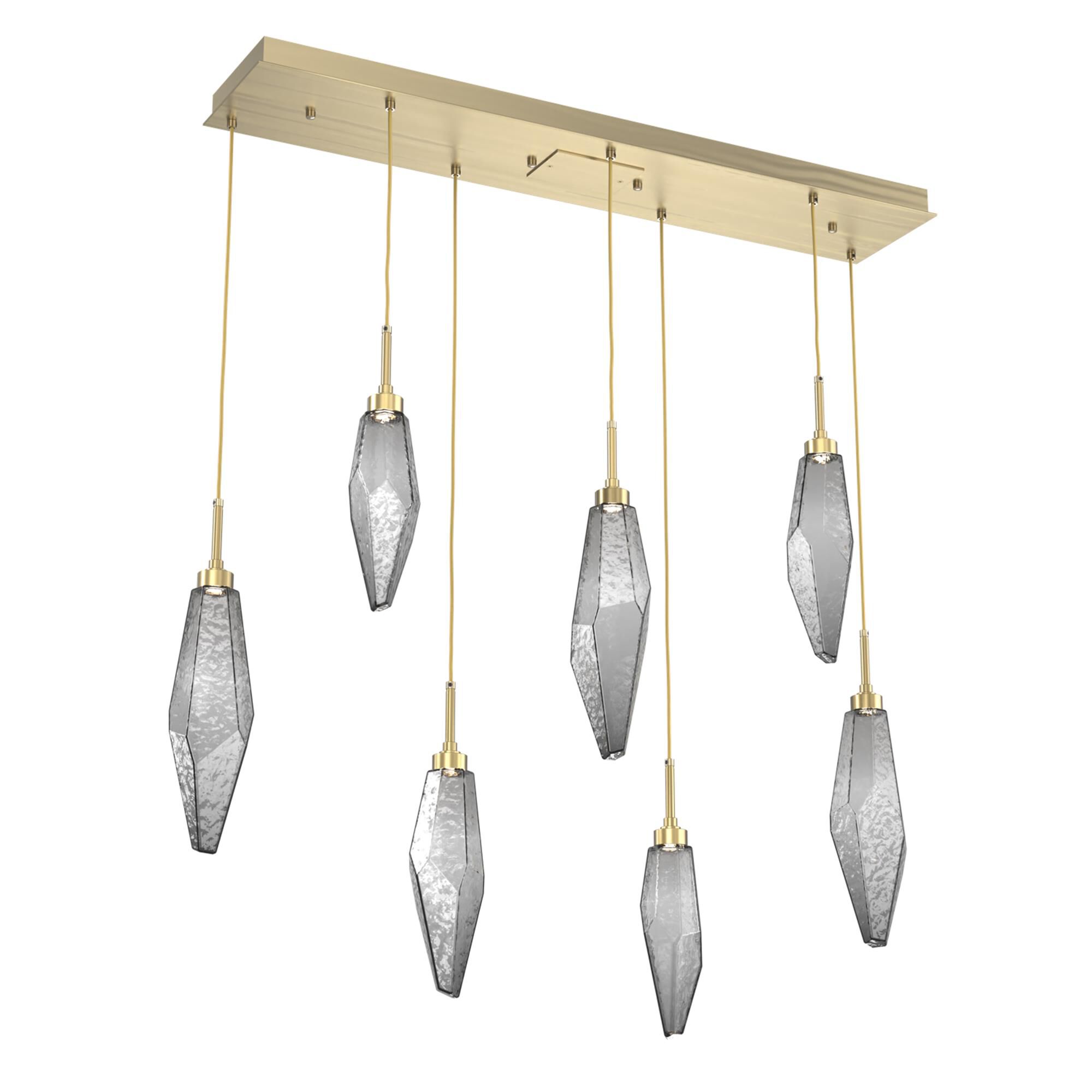 Shown in Novel Brass finish and Chilled Smoke glass