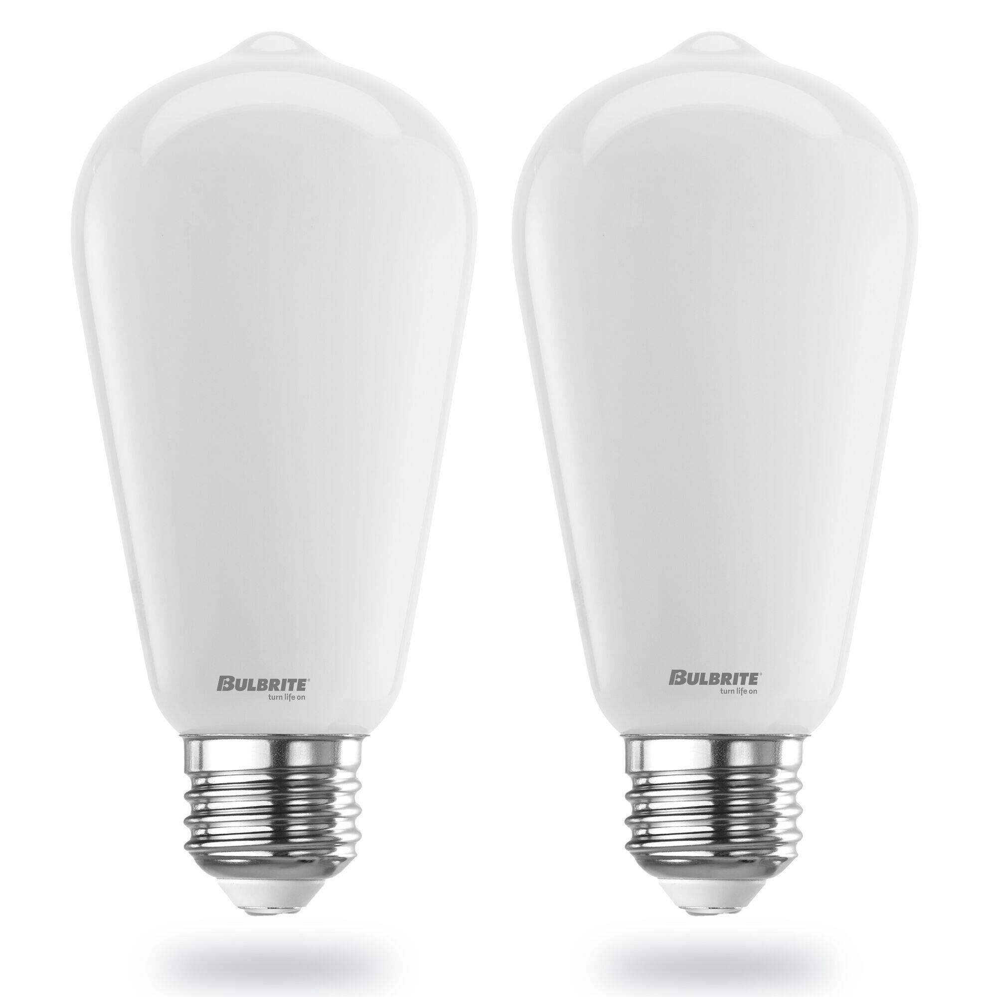 Warm Dims 9 Watt LED ST18 3000K - 1800K Filament Milky Warm Dimmable (2 Pack),