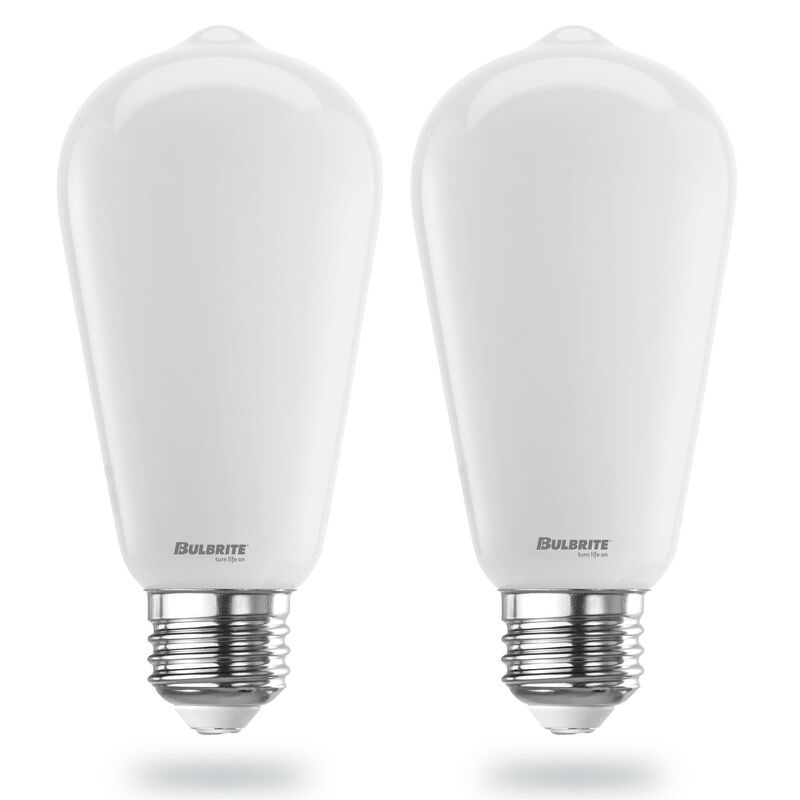 Warm Dims 9 Watt LED ST18 3000K - 1800K Filament Milky Warm Dimmable (2 Pack) by Bulbrite