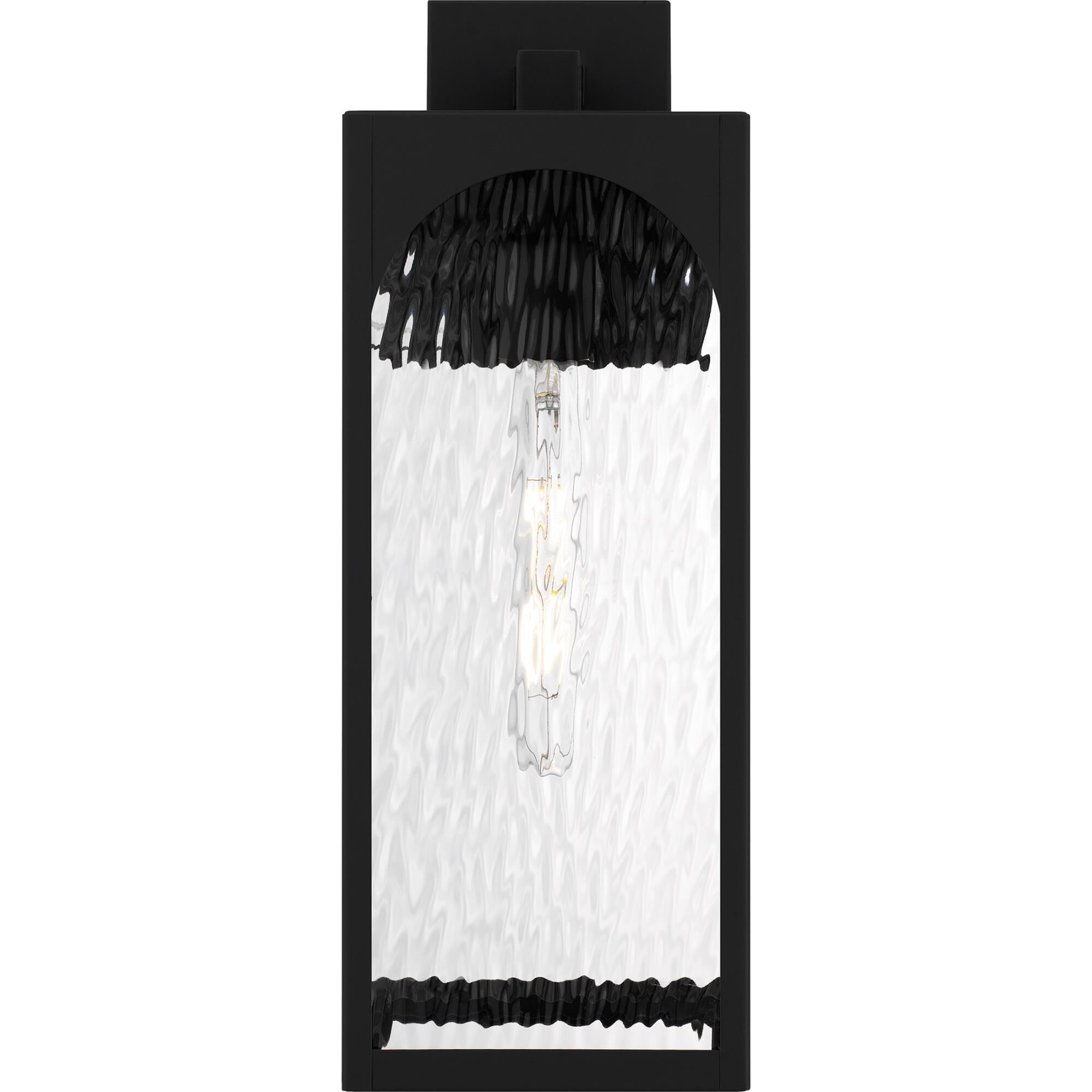 Shown in Matte Black finish and Clear Textured Glass shade