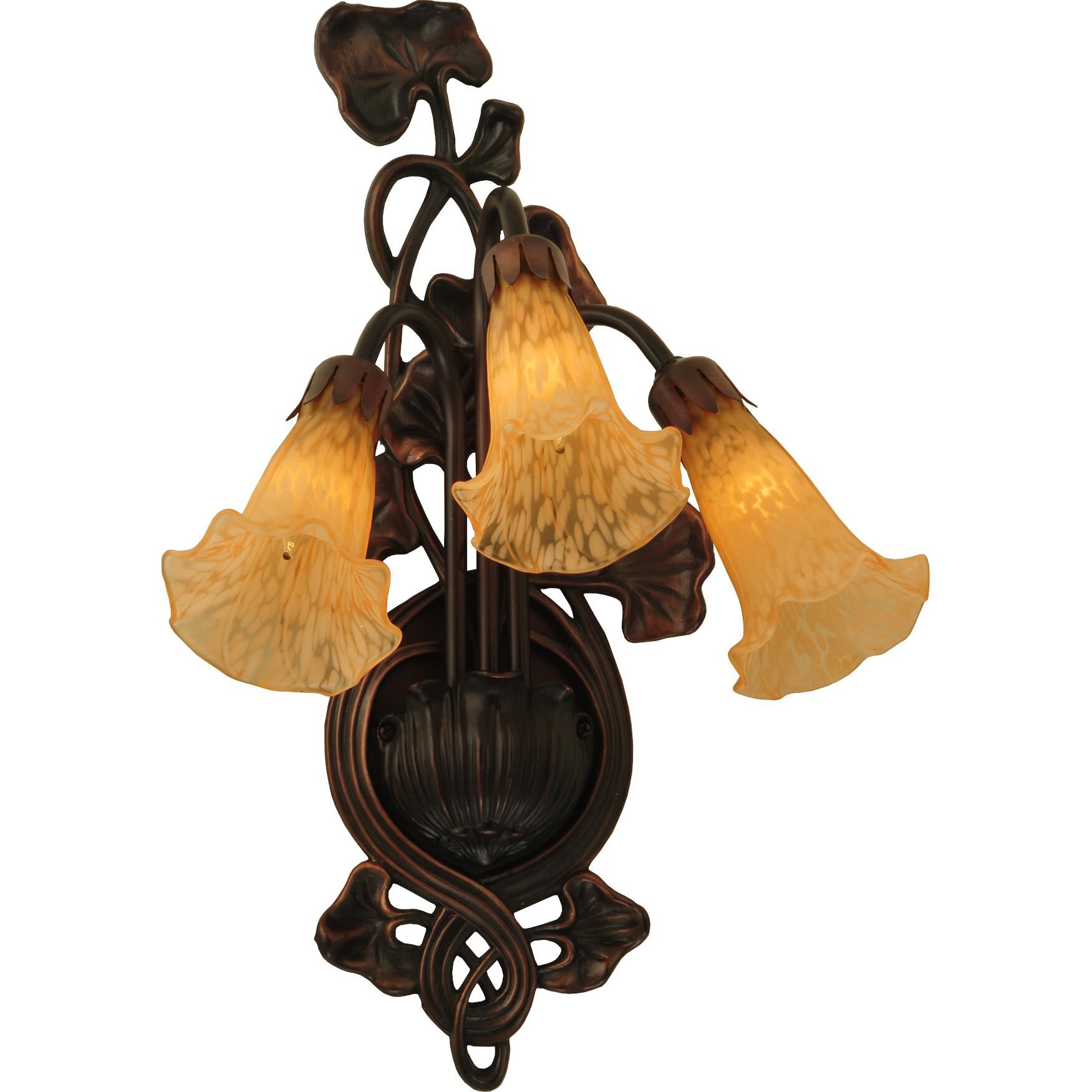 Amber Pond Lily 17 Inch Wall Sconce by Meyda Lighting