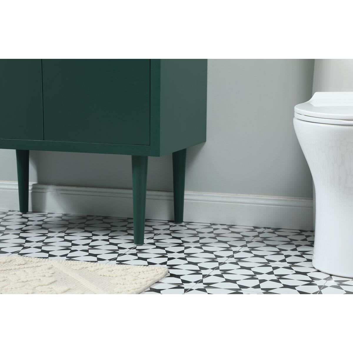 Shown in Green finish and No Backsplash accent