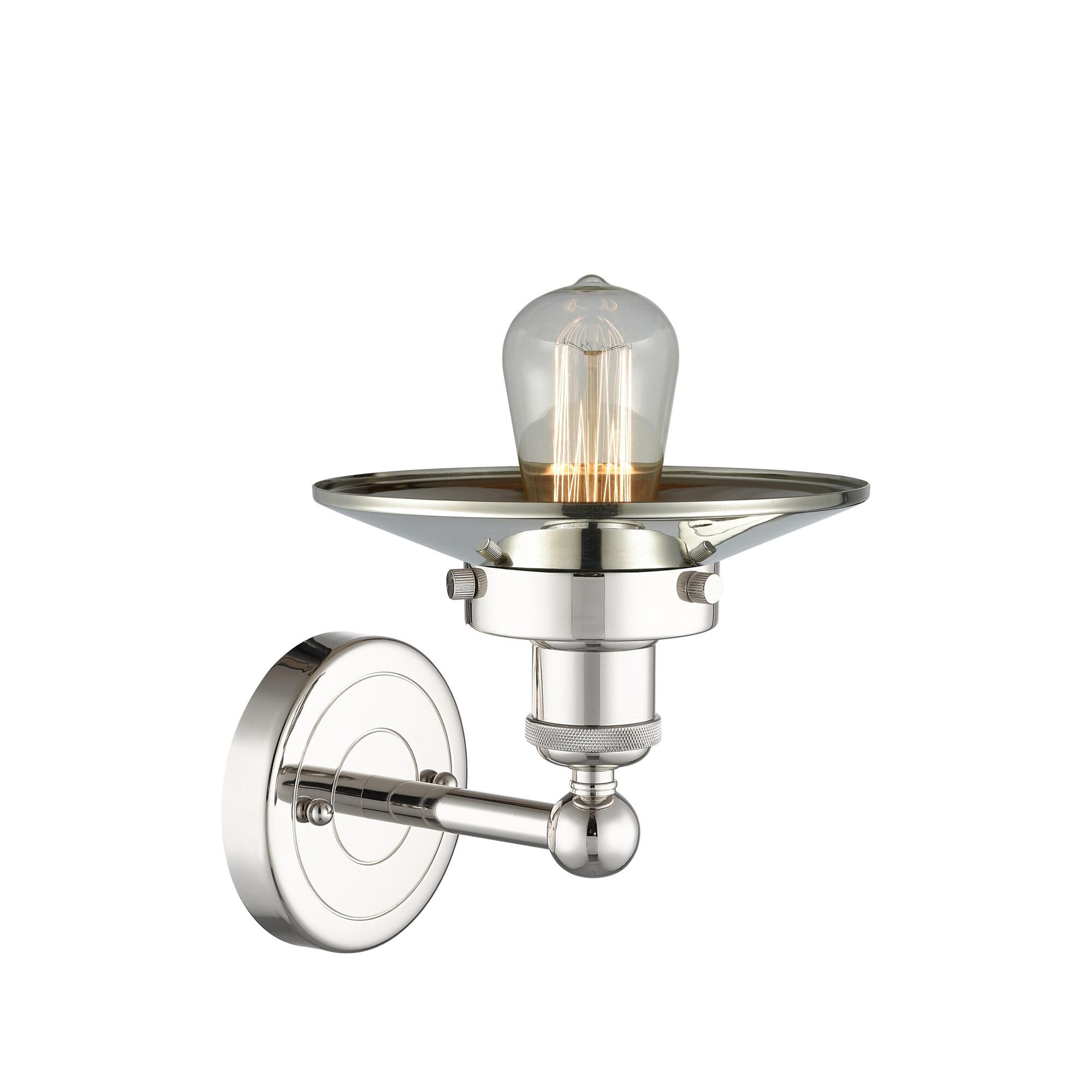 Shown in Polished Nickel finish and Polished Nickel shade