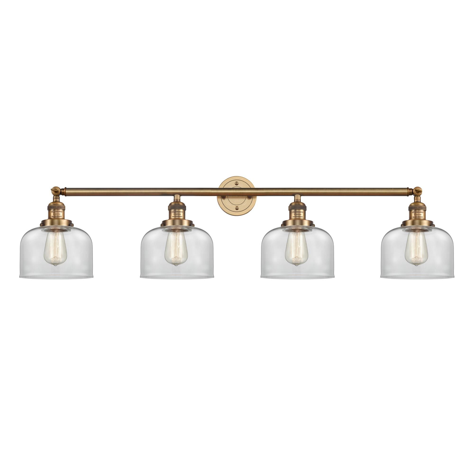 Shown in Brushed Brass finish and Clear glass
