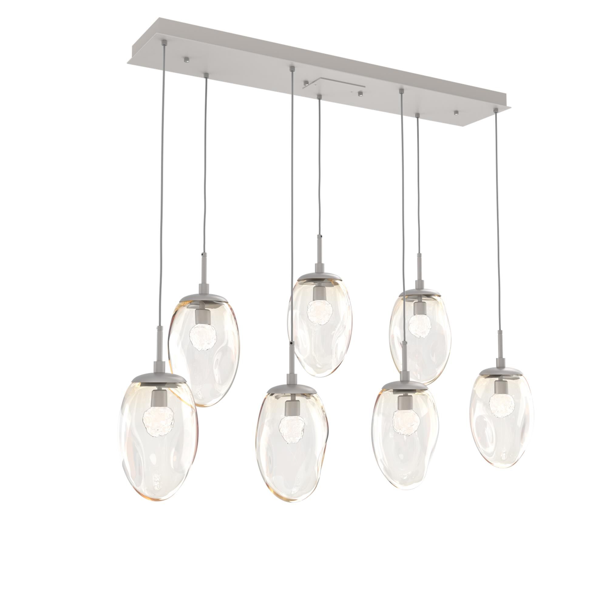 Shown in Metallic Beige Silver finish and Floret Inner Amber Outer glass