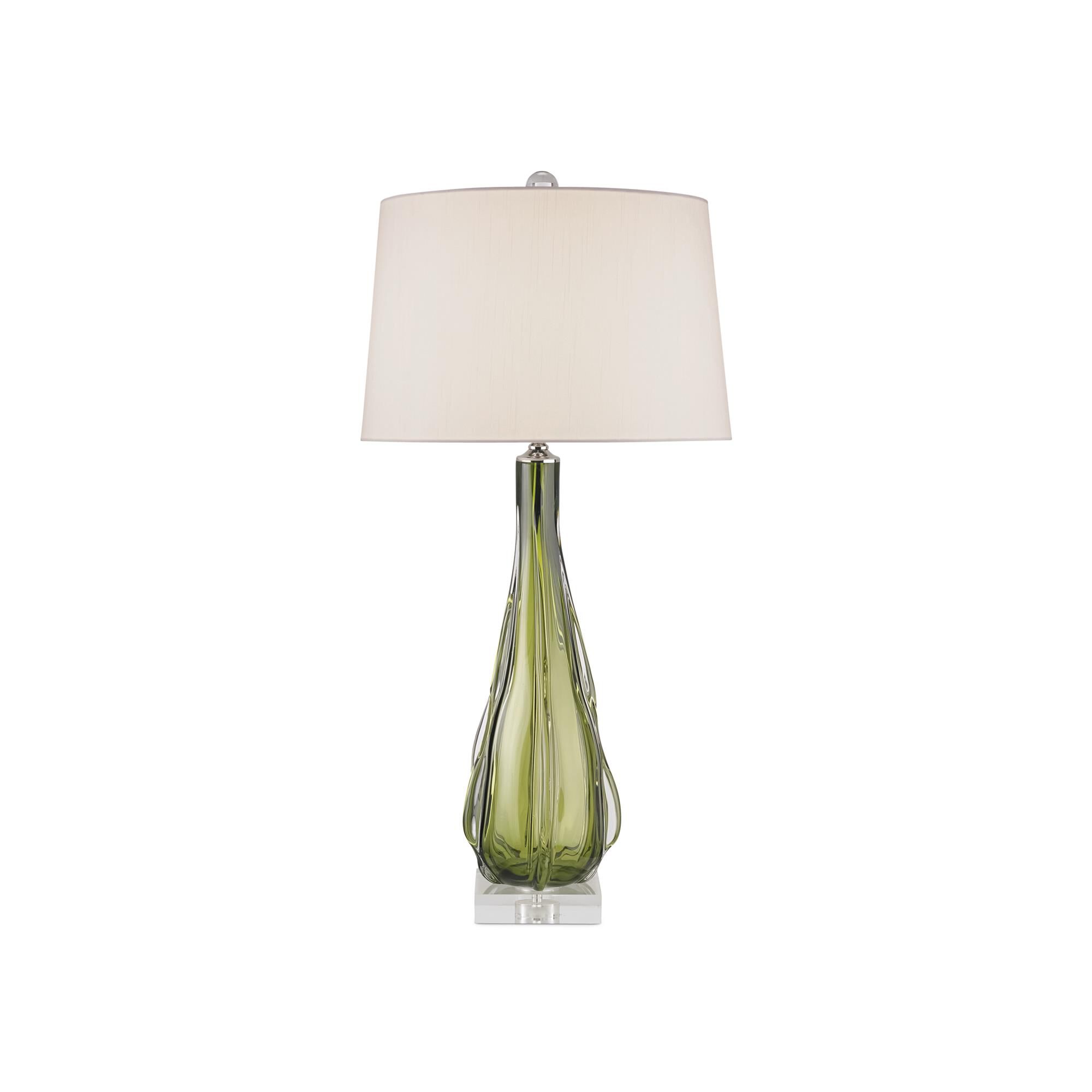 Shown in Green-Clear finish and Off White Shantung shade