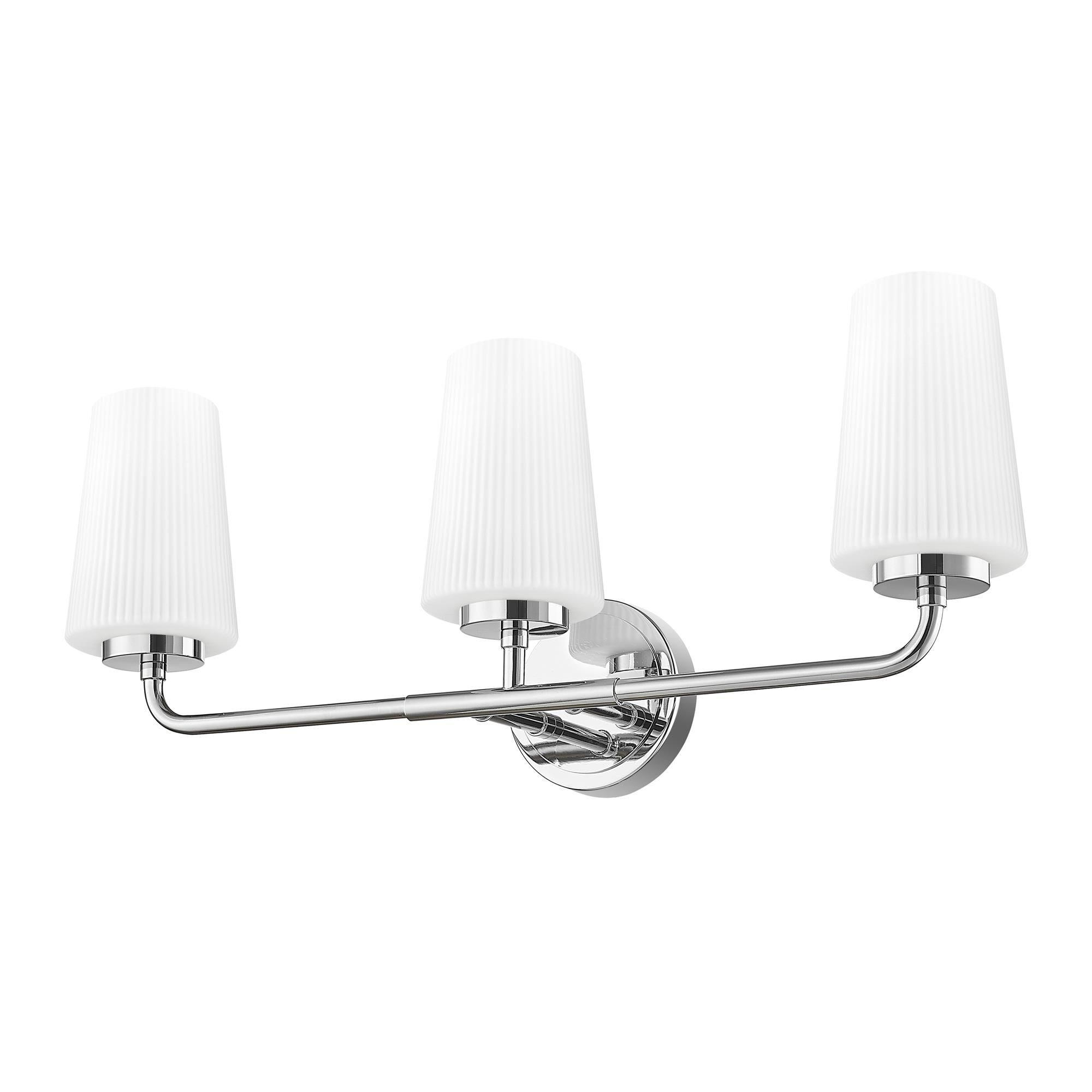 Shown in Chrome finish and Matte Opal glass and Matte Opal shade