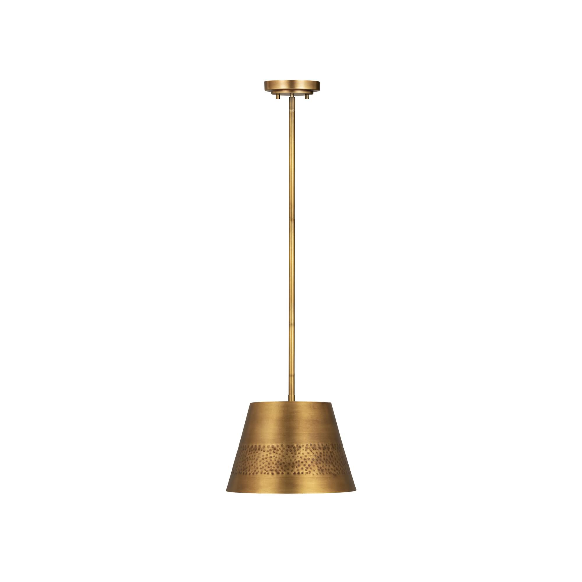 Shown in Rubbed Brass finish and Iron glass and Iron shade
