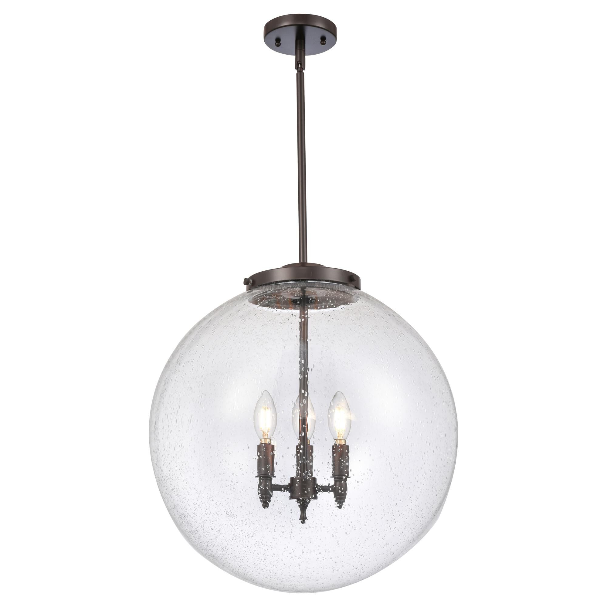 Shown in Oil Rubbed Bronze finish and Seedy Beacon glass
