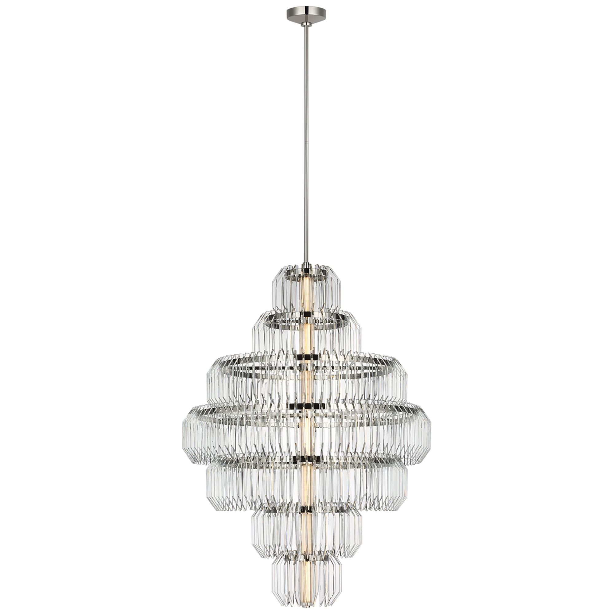 Shown in Polished Nickel finish and Clear crystal