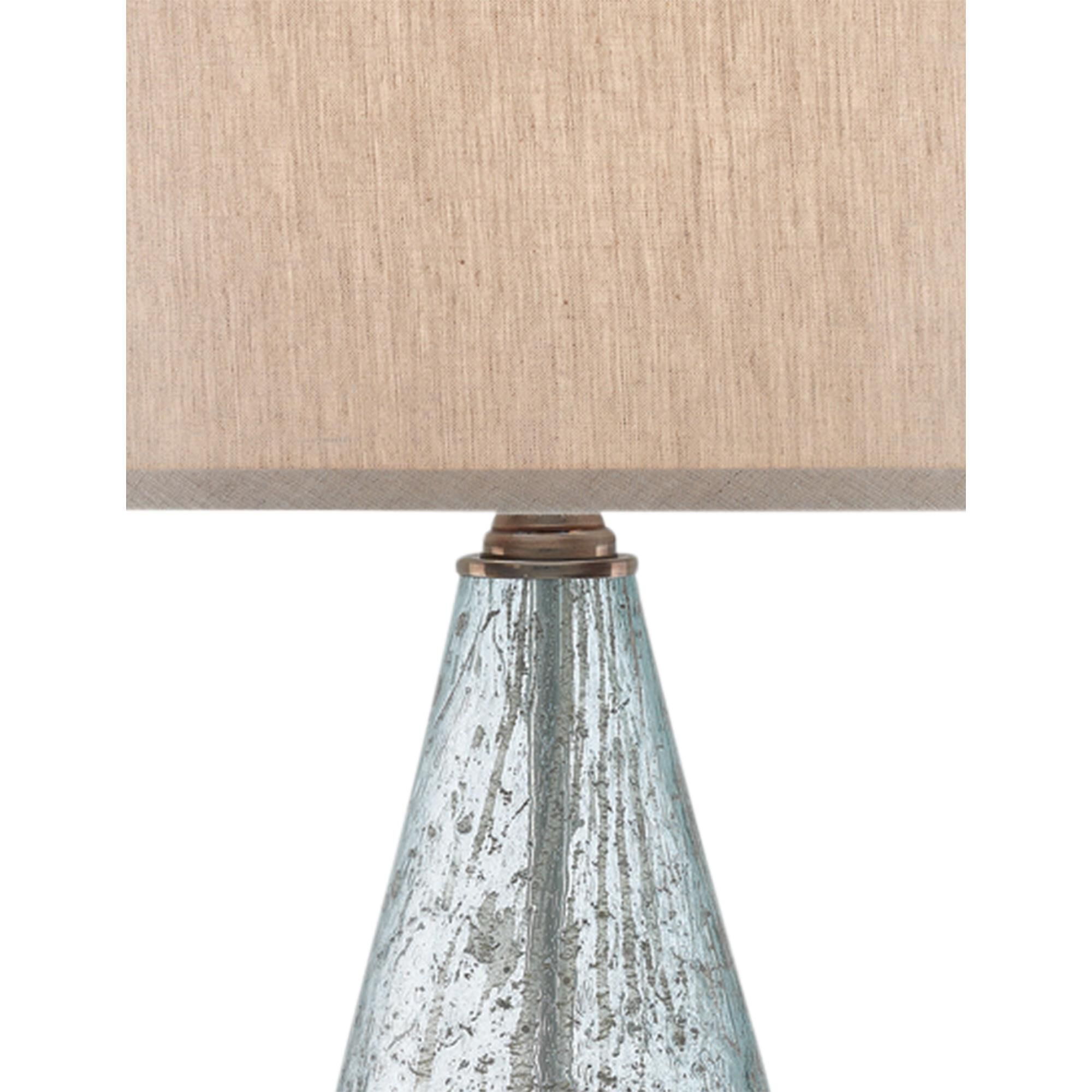 Shown in Pale Blue Glass/Clear finish and Included shade