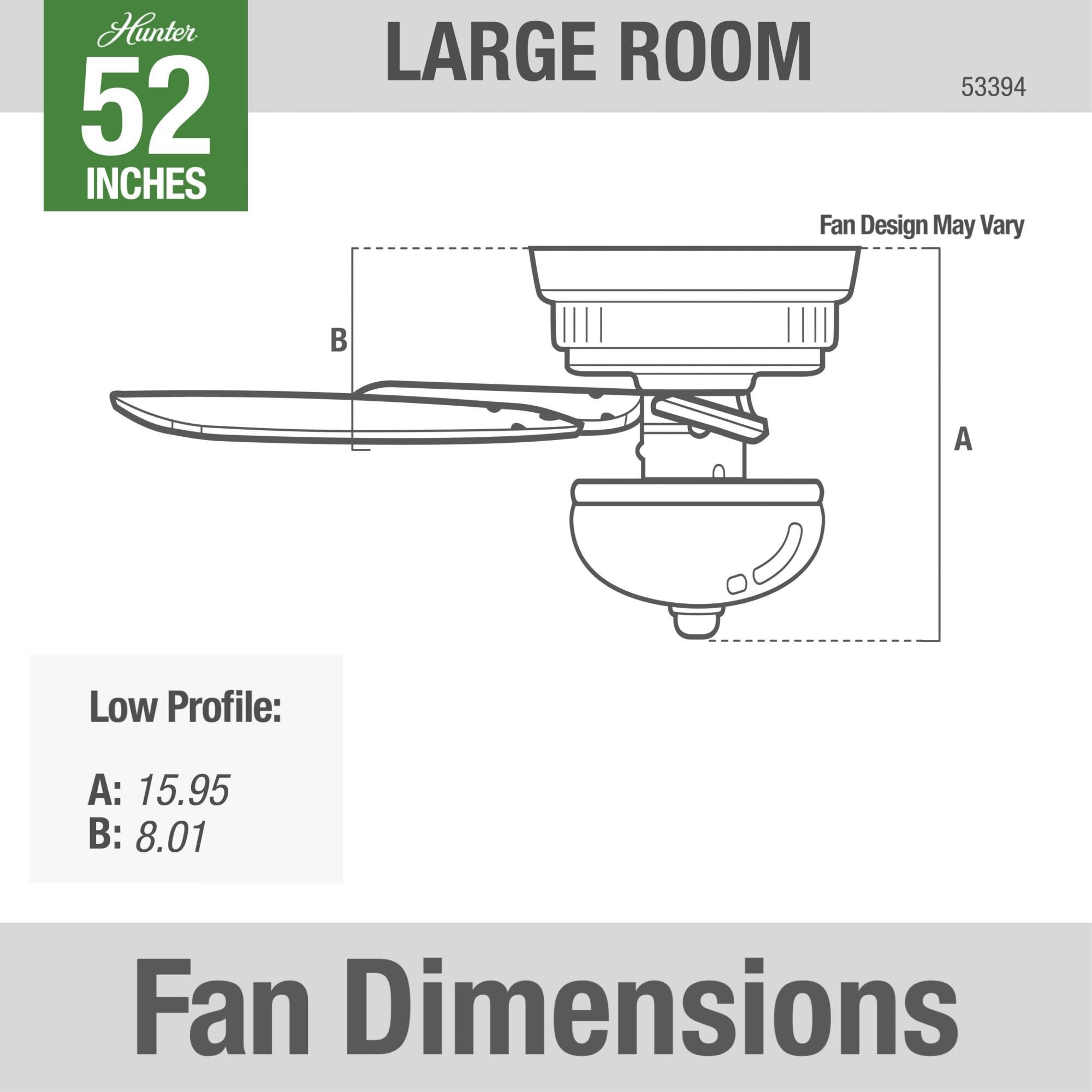 Bennett 52 Inch Flush Mount Fan with Light Kit by Hunter Fan