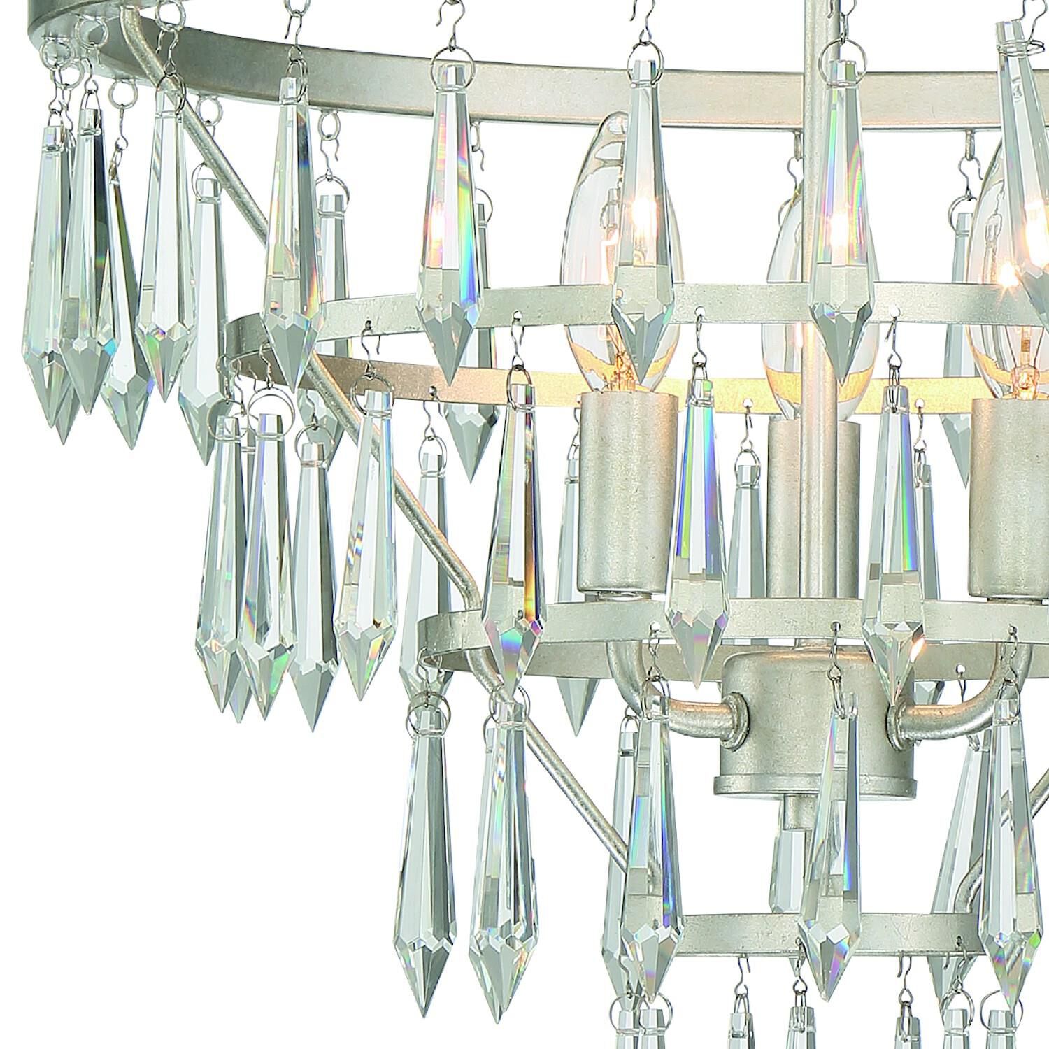 Shown in Antique Silver finish and Hand Cut crystal