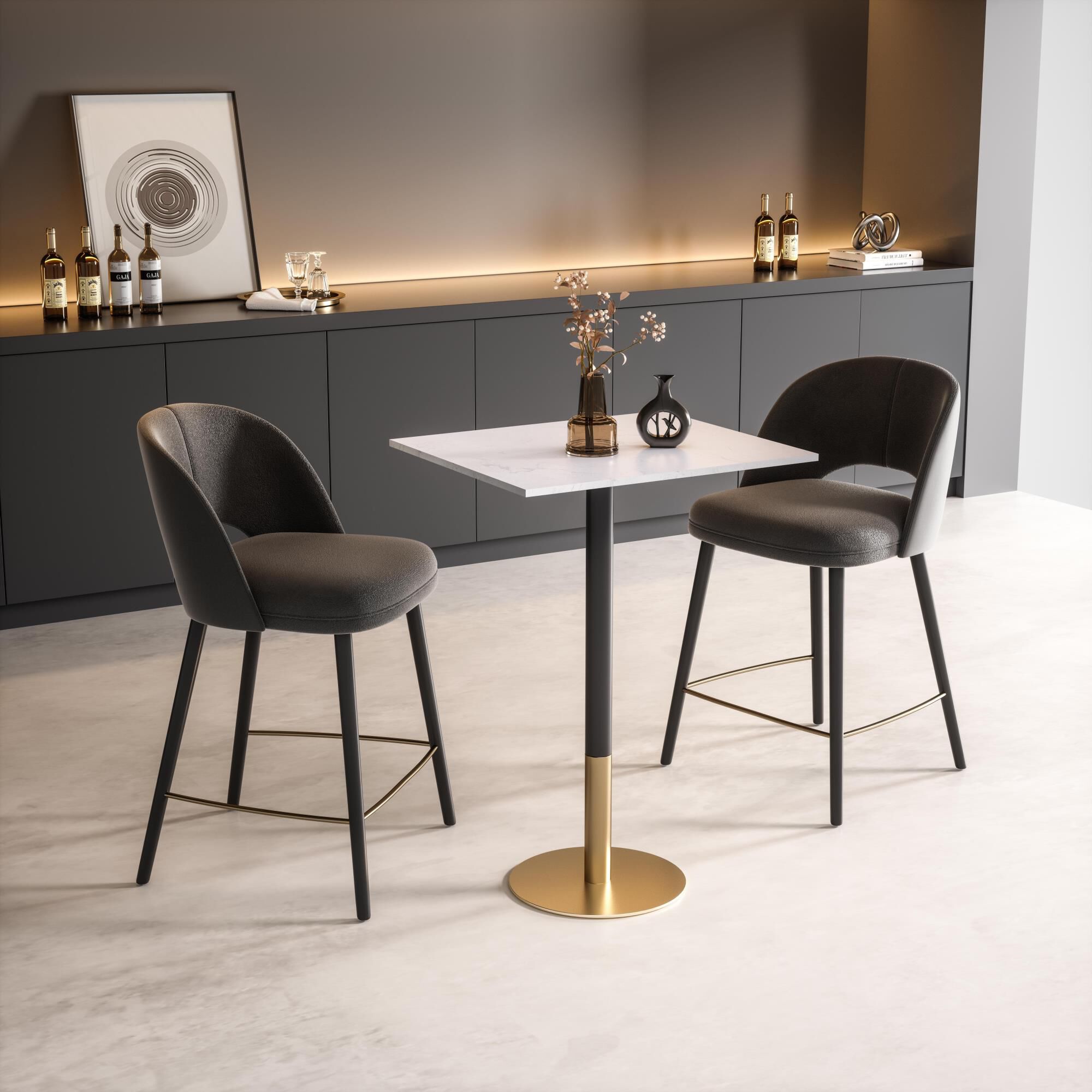 Shown in White and Gold finish